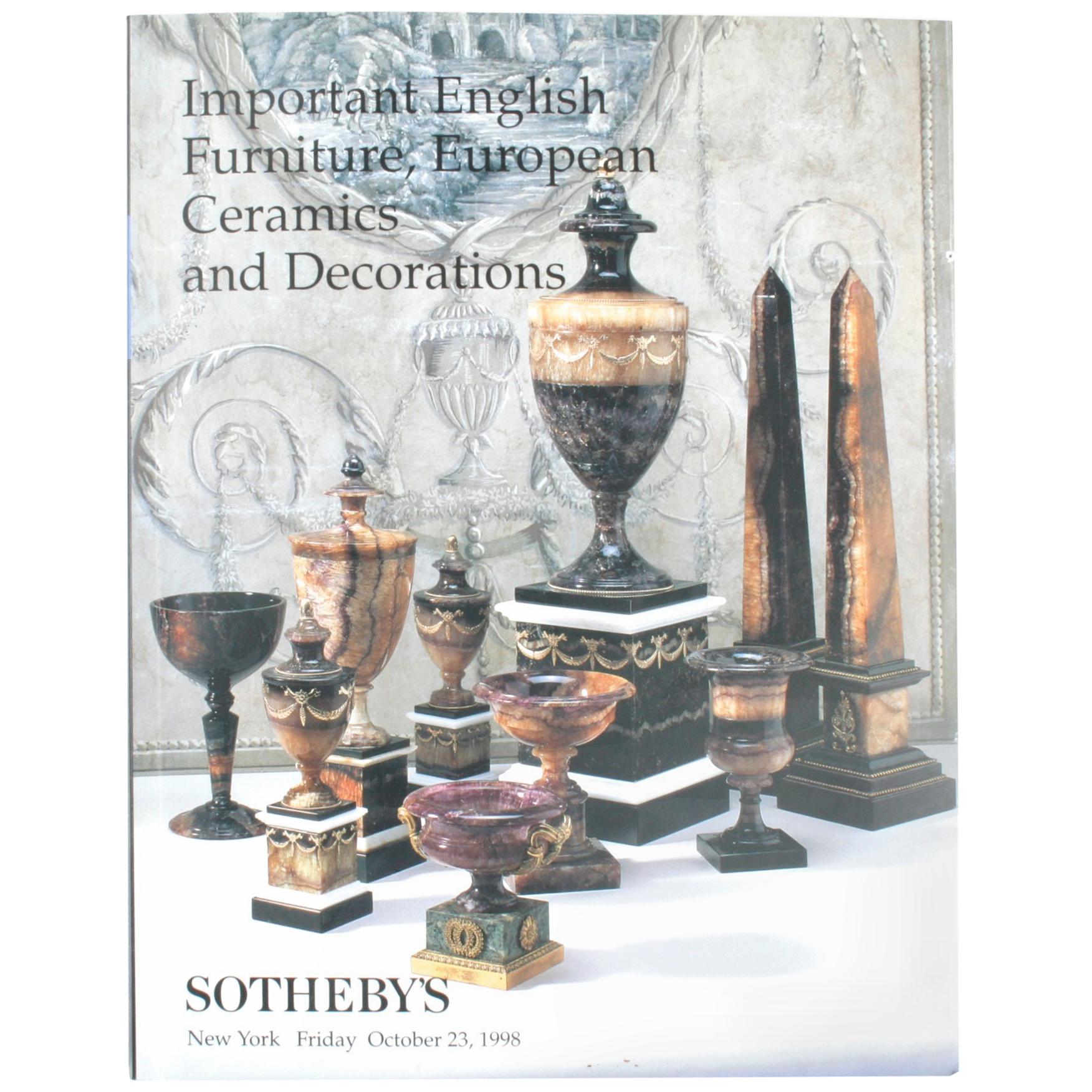 Sotheby's ; important mobilier anglais, céramique et décorations européens
