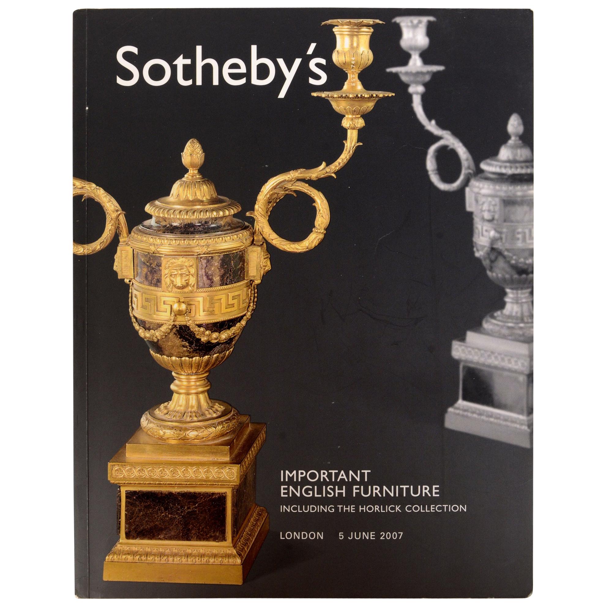 Sotheby's: Important English Furniture including the Horlick Collection