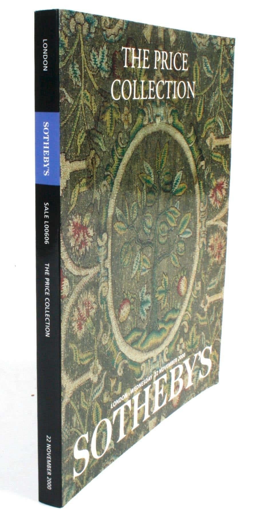 Sotheby's Londres ; The Price Collection. Londres : Sotheby's, 2000. Couverture souple. 260 pages. Catalogue d'une vente aux enchères des biens de feu Sir Henry Price qui s'est tenue à Londres le mercredi 22 novembre 2000. Les meubles et les œuvres