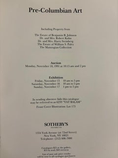 Sotheby's New York Pre-Colombian Art Catalog November 18, 1991 Sale 6239