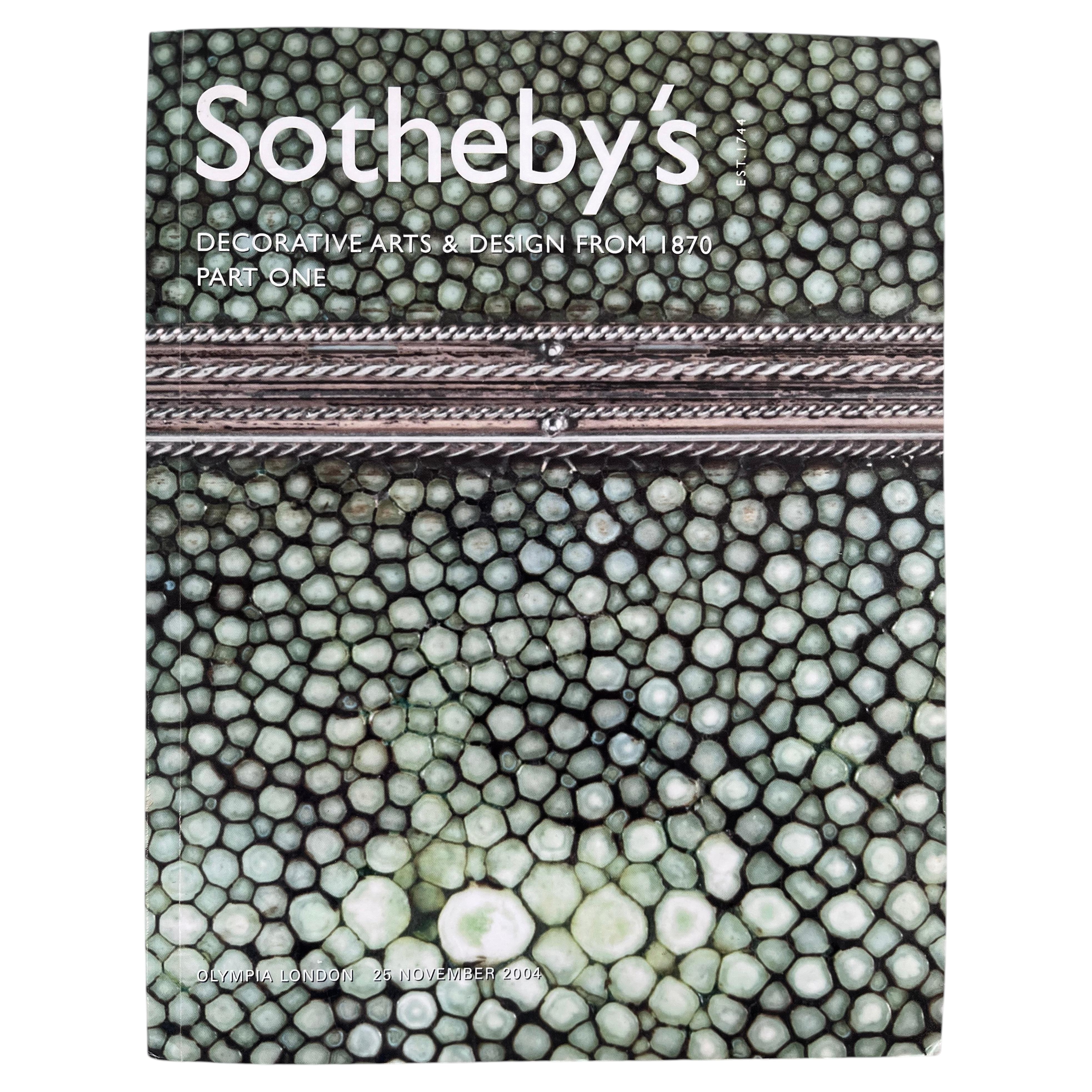 Sotheby's Nov 25 2004 Decorative Arts & Design from 1870 Part 1 Auction Catalog For Sale