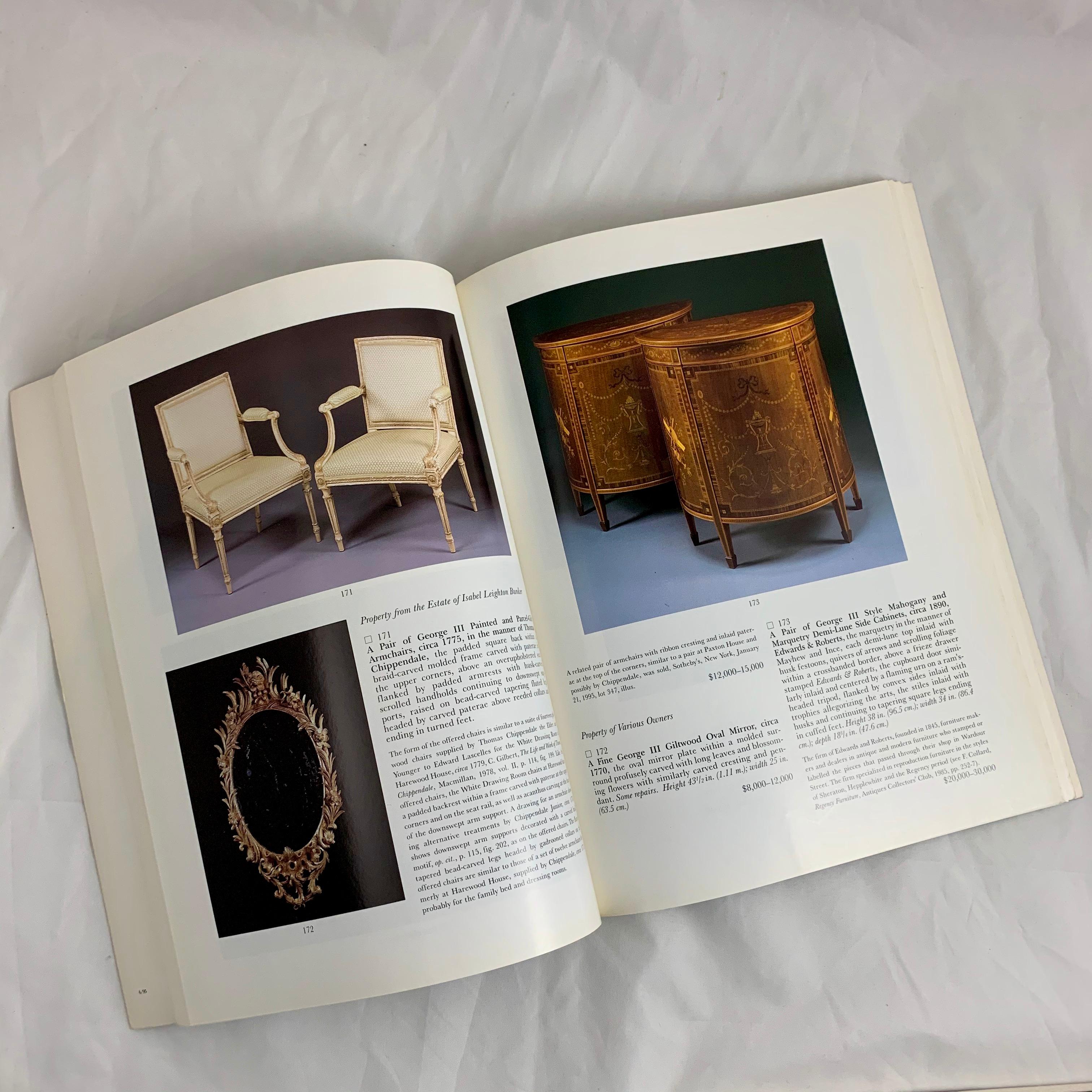 Machine-Made Sotheby's NY Auction Catalogues, Fine English Furniture & Decorations, Set of 2