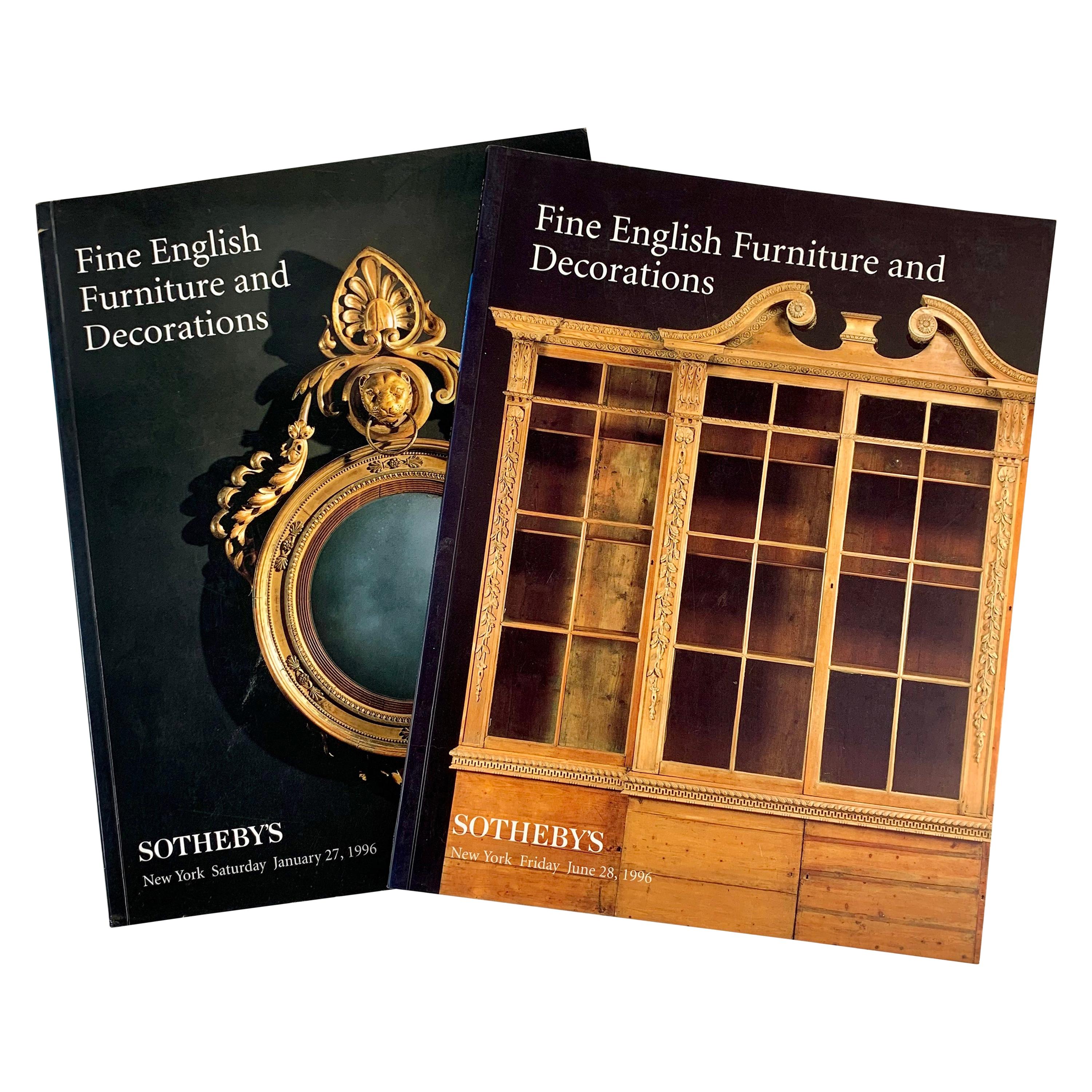 Sotheby's NY Auction Catalogues, Fine English Furniture & Decorations, Set of 2