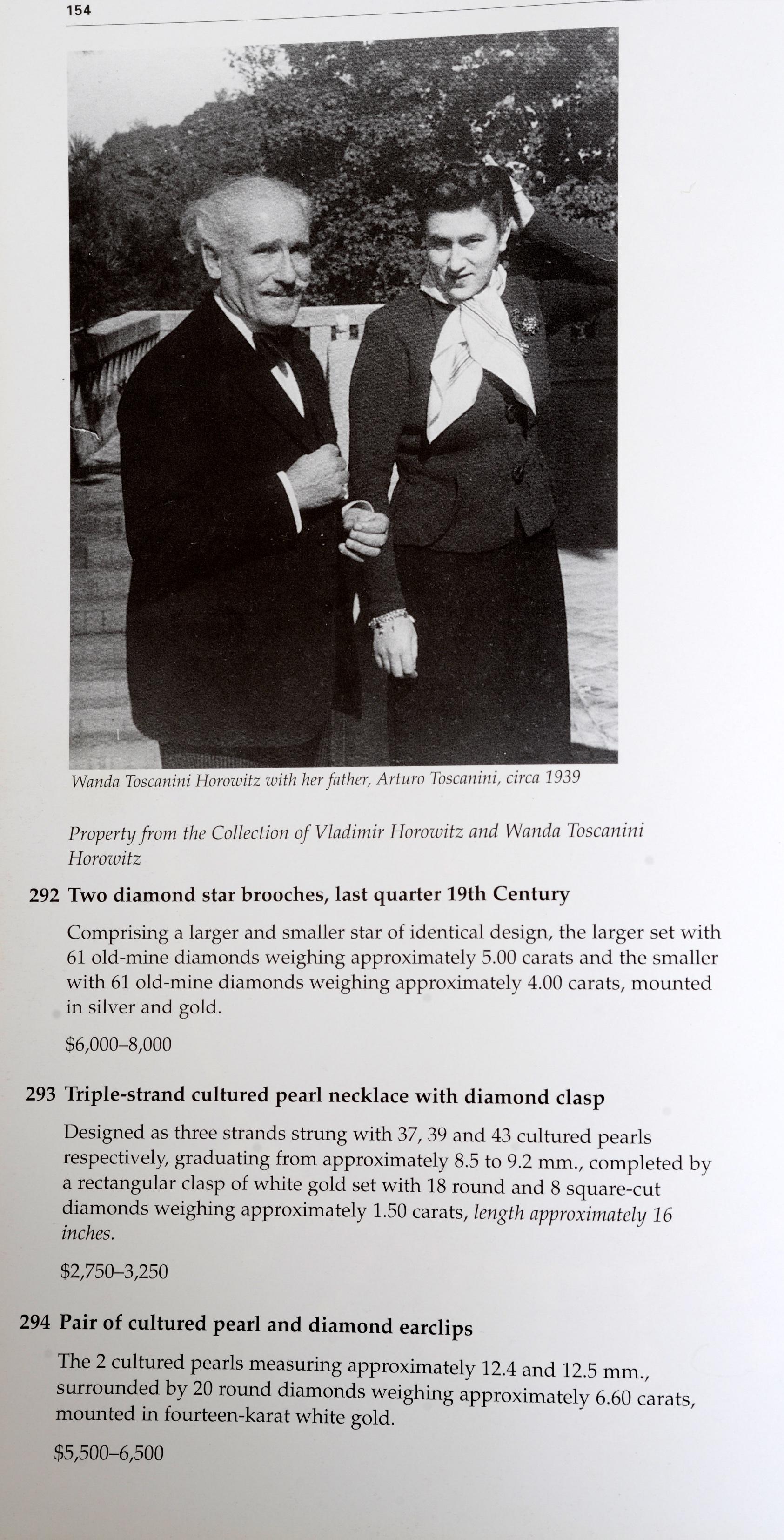 Magnifique bijouterie Sotheby's NY, avril 1999, propriété Wanda Toscanini Horowitz en vente 6