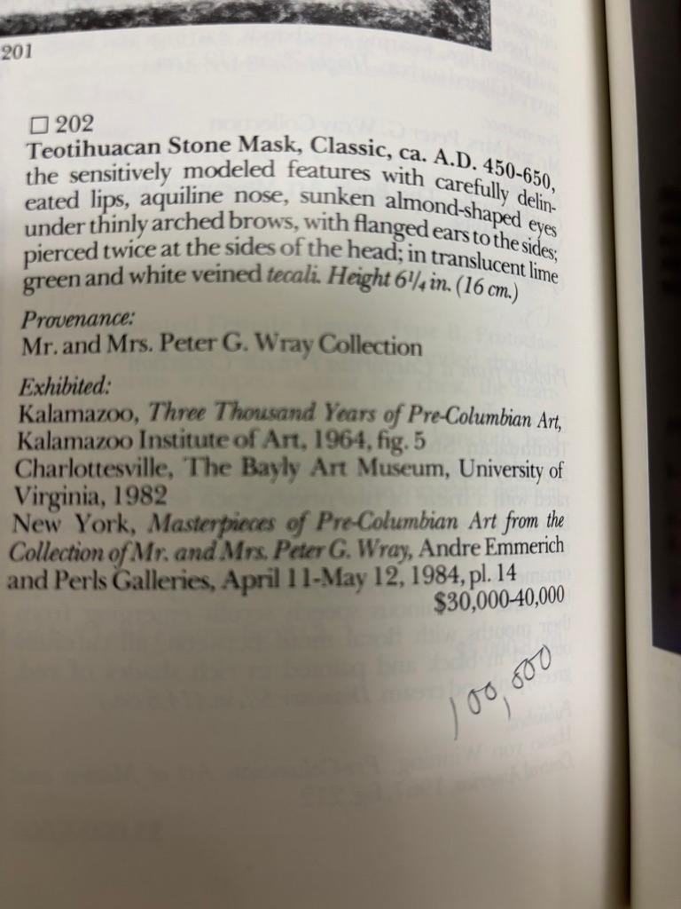 Catalogue d'art Pre-Columbian de Sotheby's New York, 19 novembre 1990 Vente 6102 en vente 11