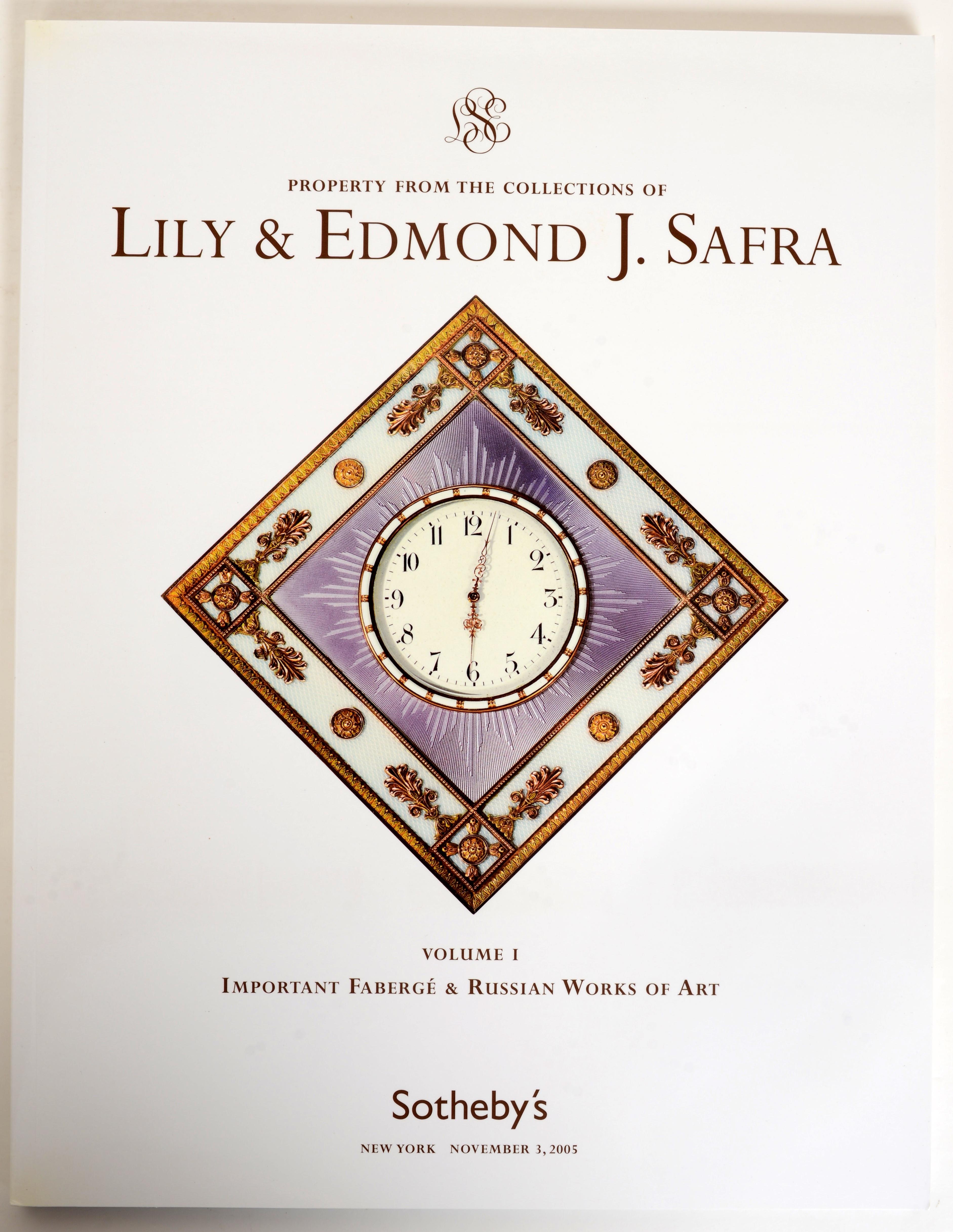 This is the original six volume set by Sotheby's for the auction of the collections of Lily and Edmond Safra in October 2011. Volumes 1-3 are in original slipcase. 
Volume 1 - Important Russian Works of Art 
Volume 2 - Interiors: Fine 19th Century