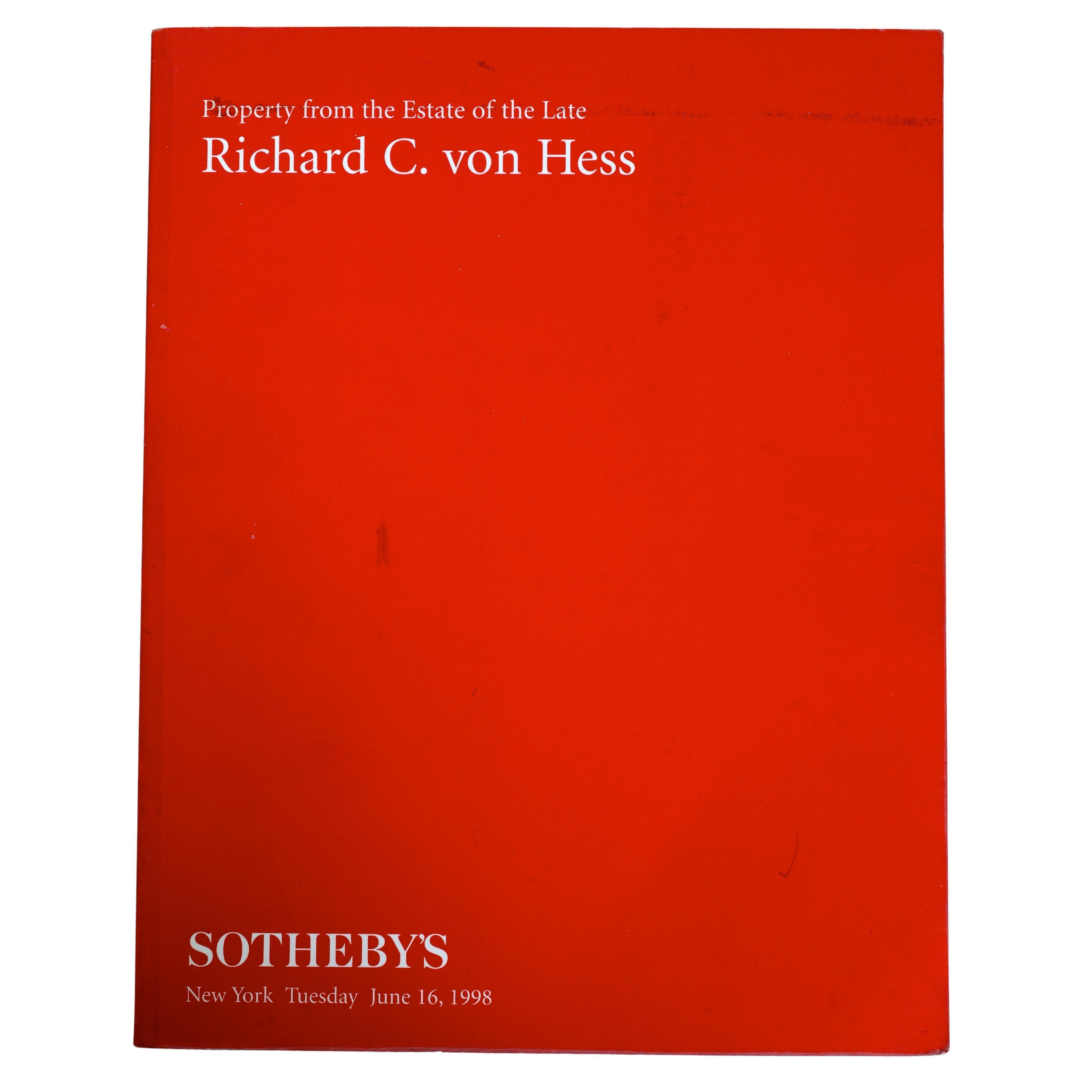 Sotheby's Property from the Estate of the Late Richard C. von Hess. NY June 1998