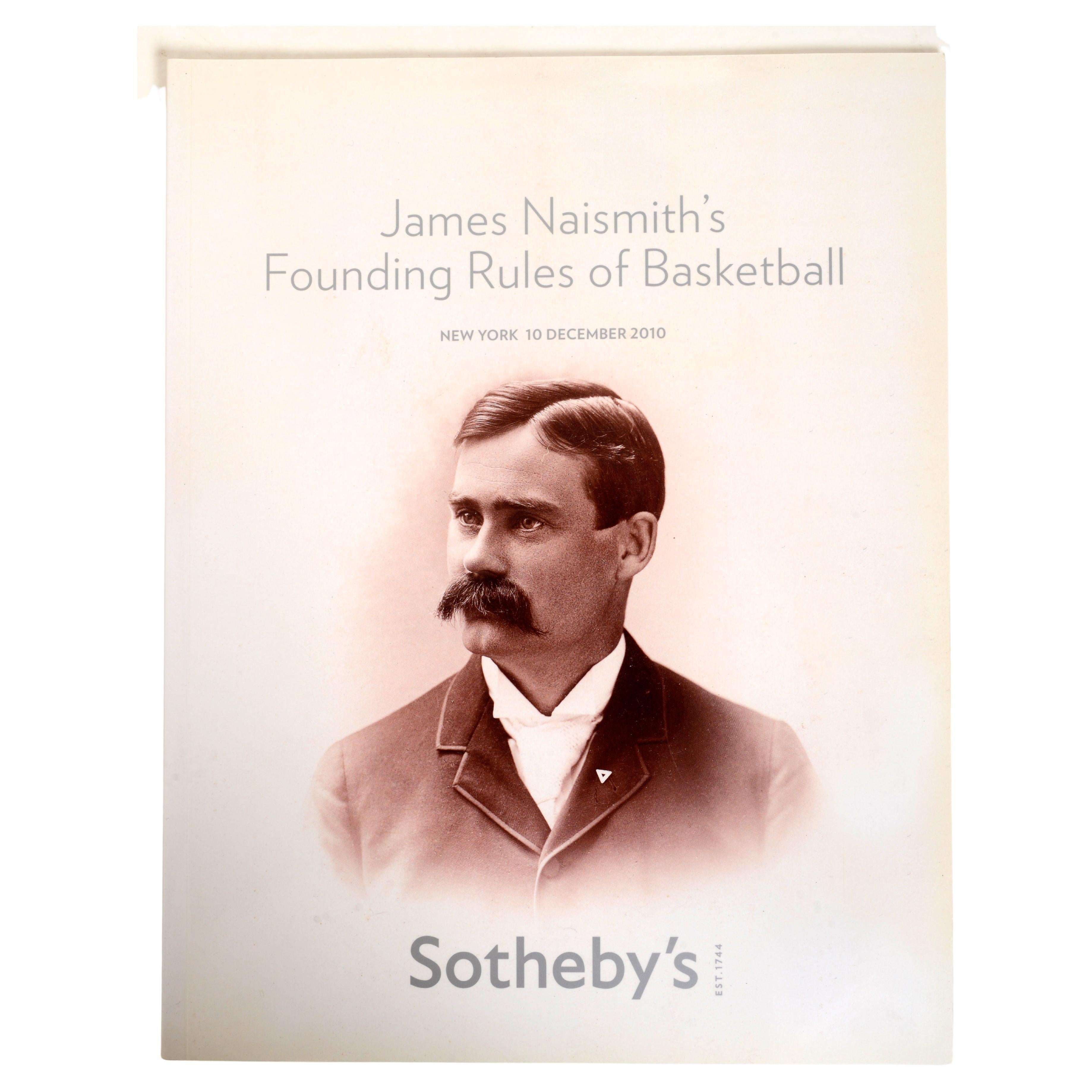 Catalogue de vente de Sotheby's, « James Naismith's Founding Rules of Basketball », 1ère édition en vente