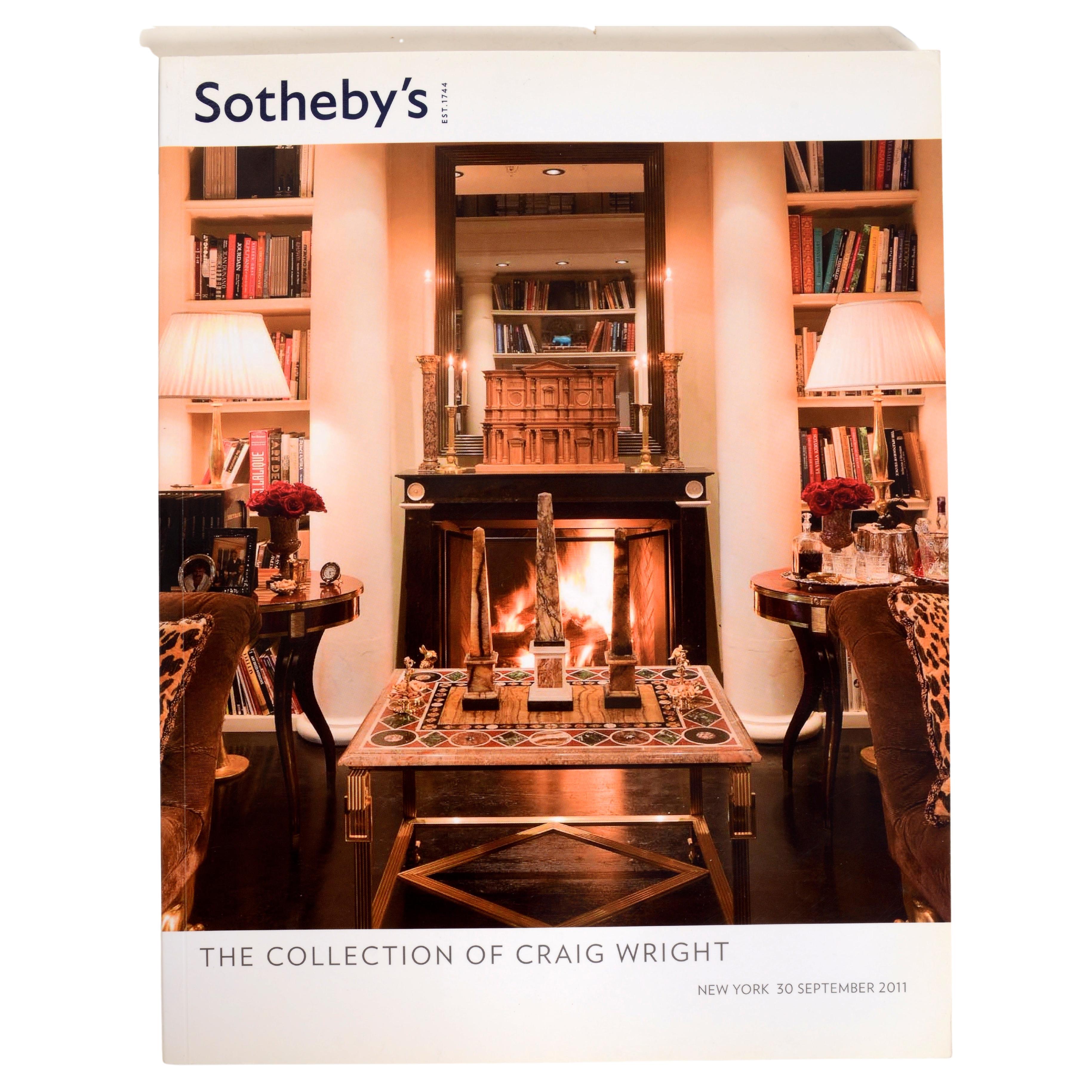 Sotheby's, La collection de Craig Wright, catalogue des ventes aux enchères de New York, septembre 2011.