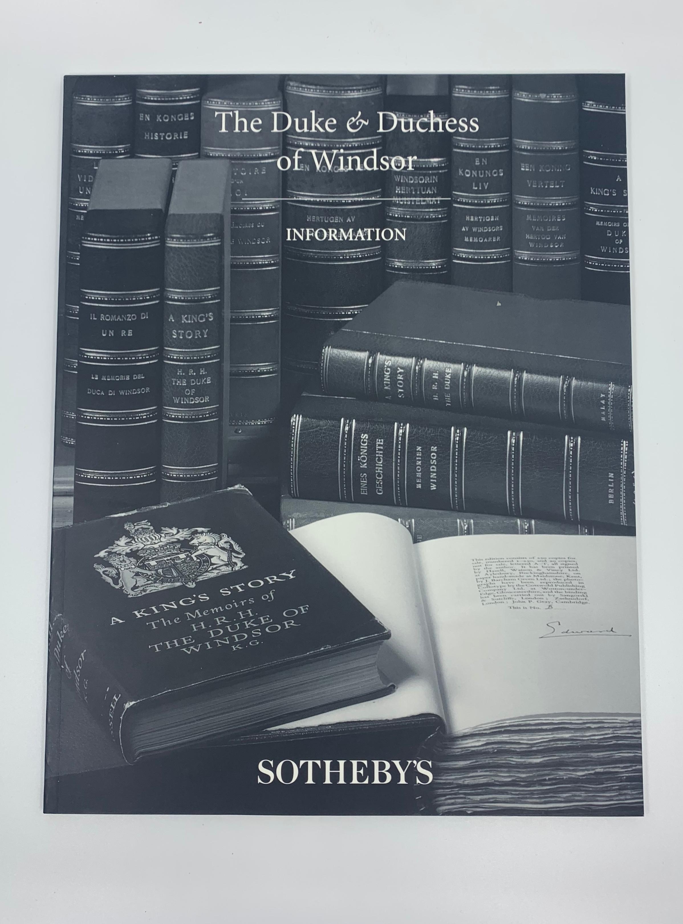 Catalogues de livres Sotheby's « The Duke and Duchess of Windsor Auction » (Le duc et la duchesse de Windsor) en vente 3