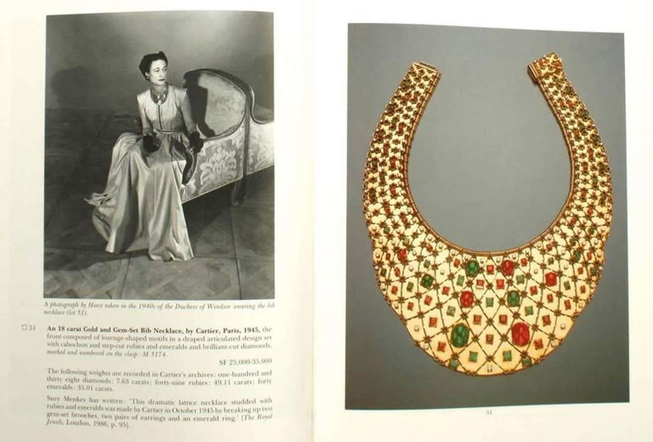 Papier Sotheby's the Jewels of the Duchess of Windsor, Catalogue de vente aux enchères, 1987