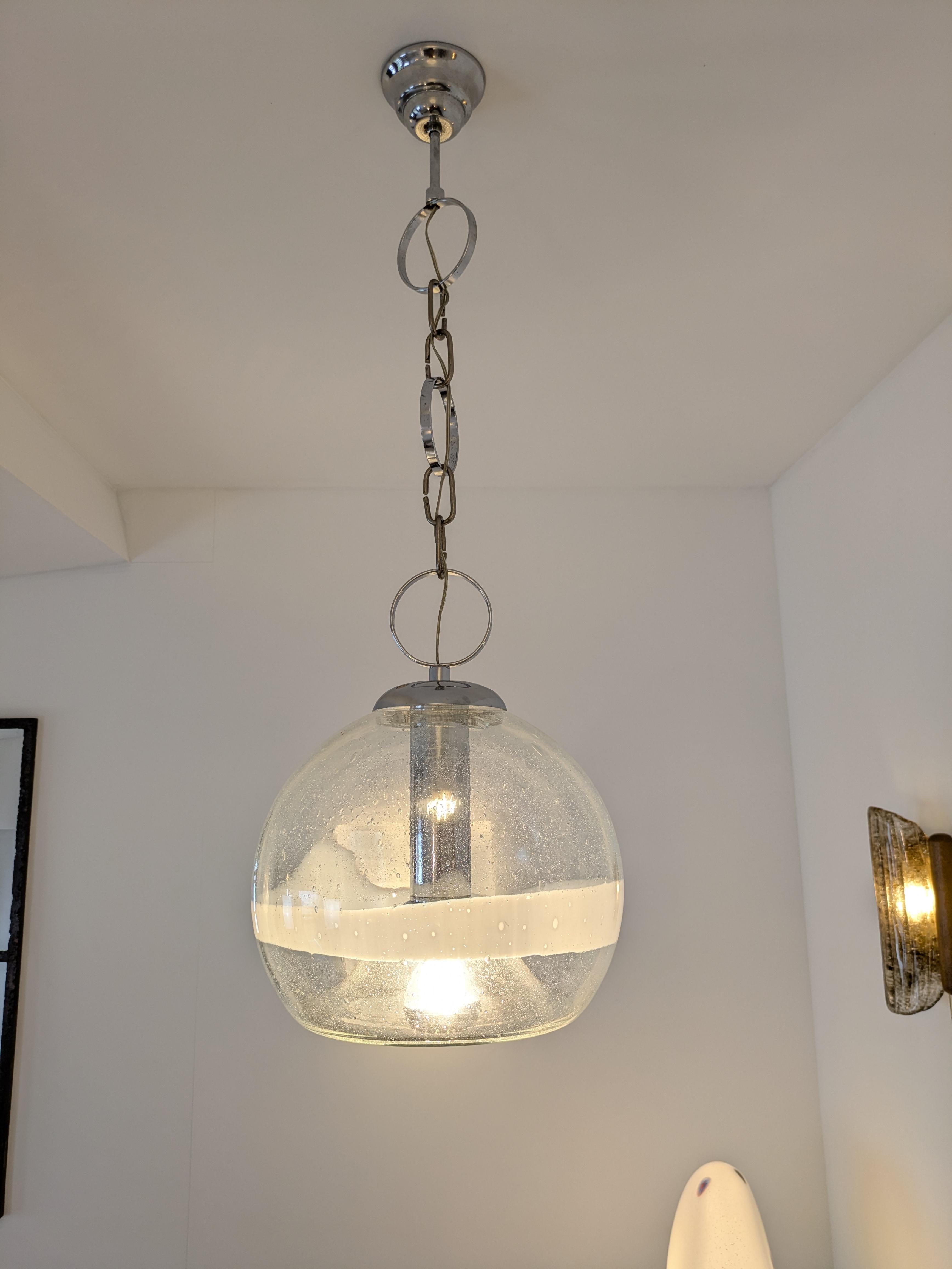 Sothis Murano Pendelleuchte 30 aus geblasenem Glas, Ettore Fantasia und Gino Poli, Italien, 1970 im Zustand „Gut“ im Angebot in Saint-Ouen-sur-Seine, FR