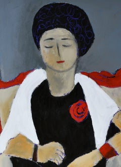 Lady with red rose