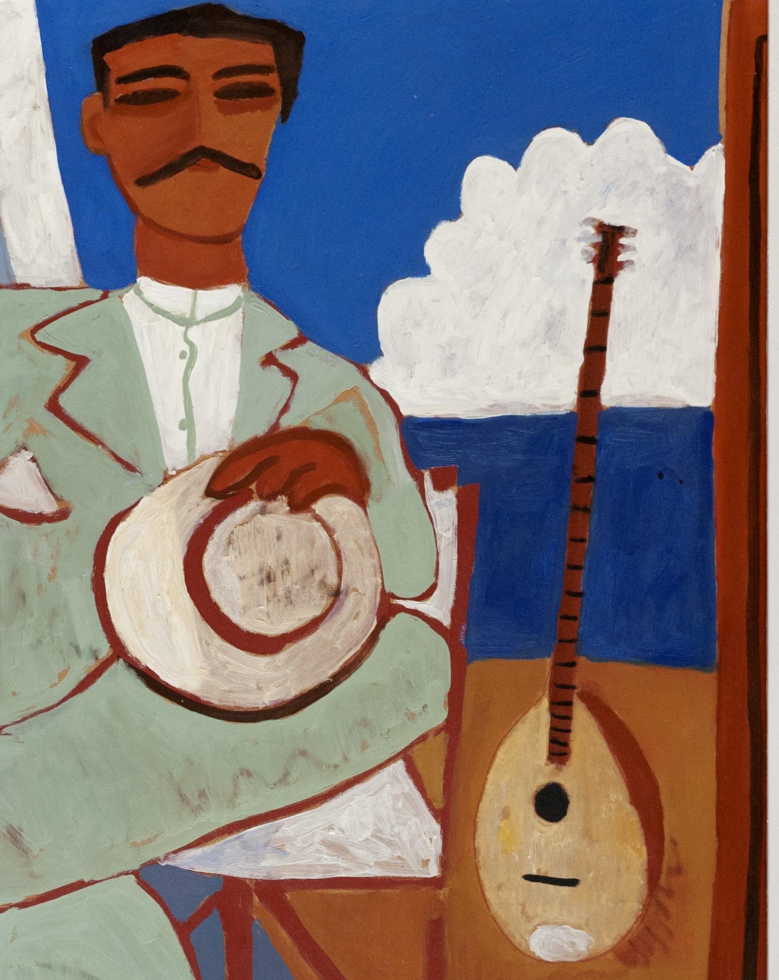 Rembetis - Moderne Painting par Sotos Zachariadis