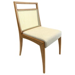 Sotto Cane-Back Dining Chair with Open Top Rail in Oak Finish and Oatmeal Seat
