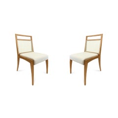 Sotto Cane-Back Dining Chair with Open Top Rail in Oak Finish and Oatmeal Seat