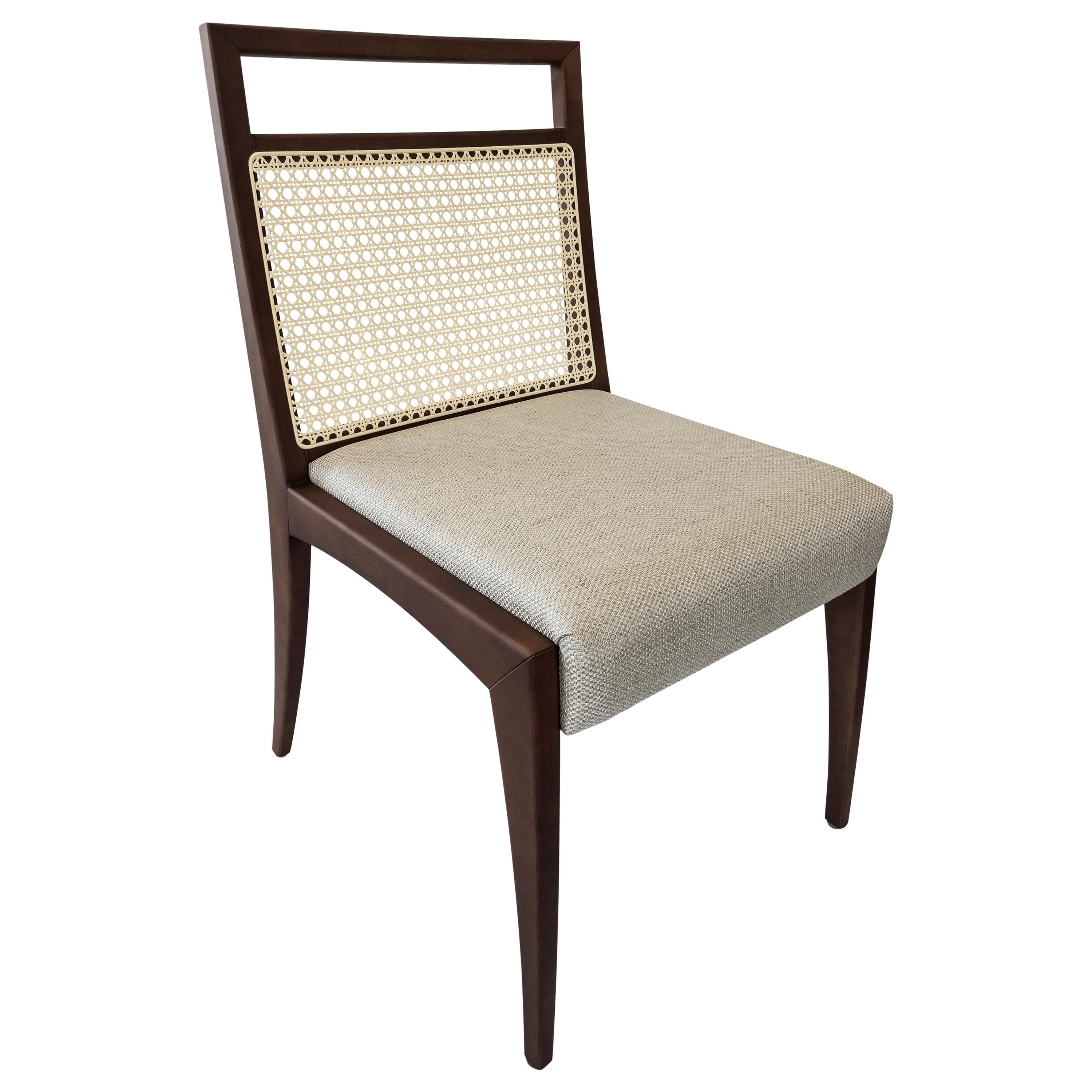 Set of Eight Dining Chairs in Rosewood with Cane Seat and Back at 1stDibs