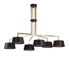 Sottovoce Horizontal Black Brass Chandelier