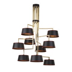 Sottovoce Vertical Black Brass Chandelier