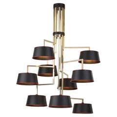 Sottovoce Vertical Black Brass Chandelier