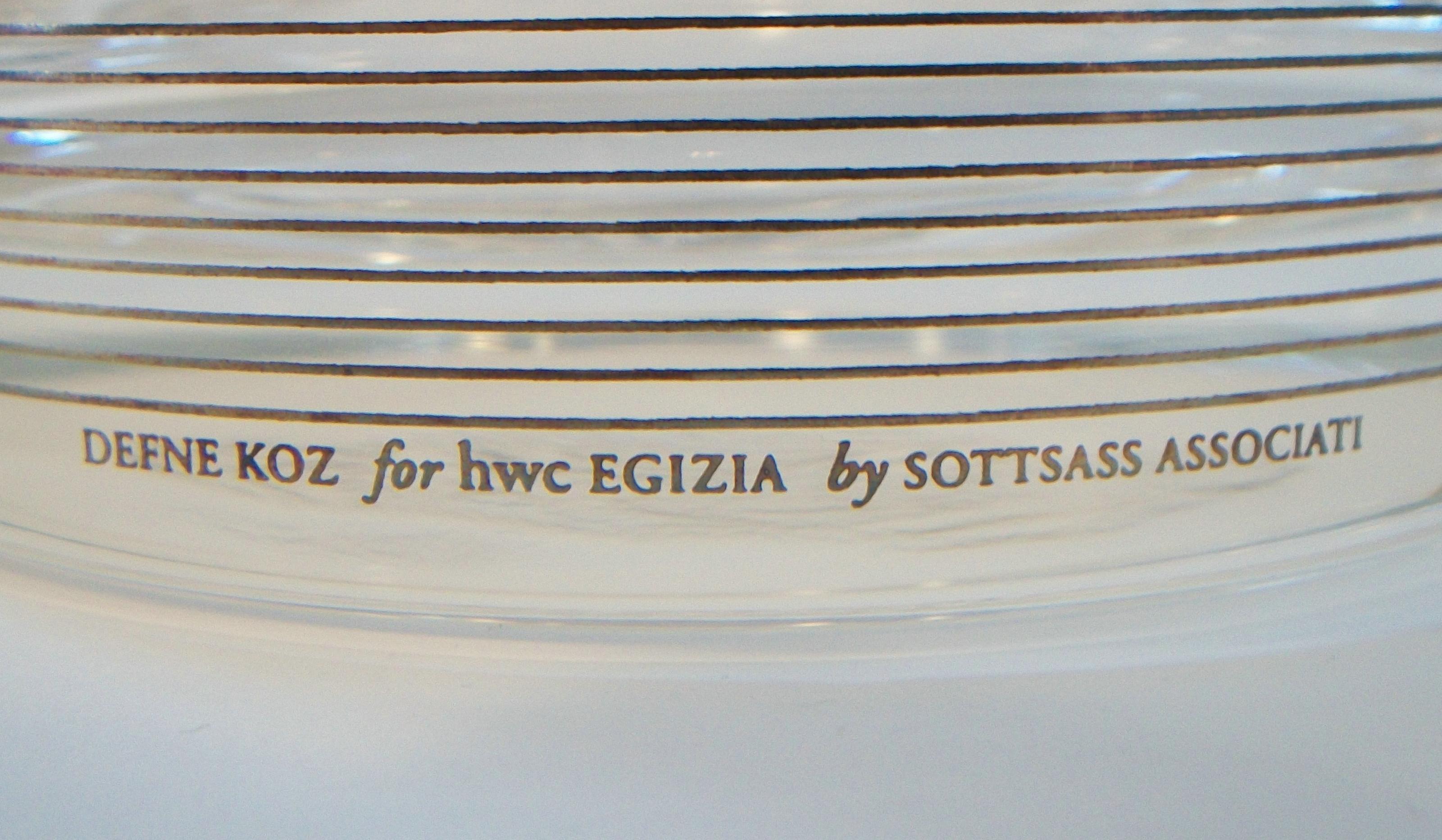 SOTTSASS ASSOCIATI for EGIZIA - Hand Made Glass Carafe - Italy - Circa 1990's In Good Condition For Sale In Chatham, ON