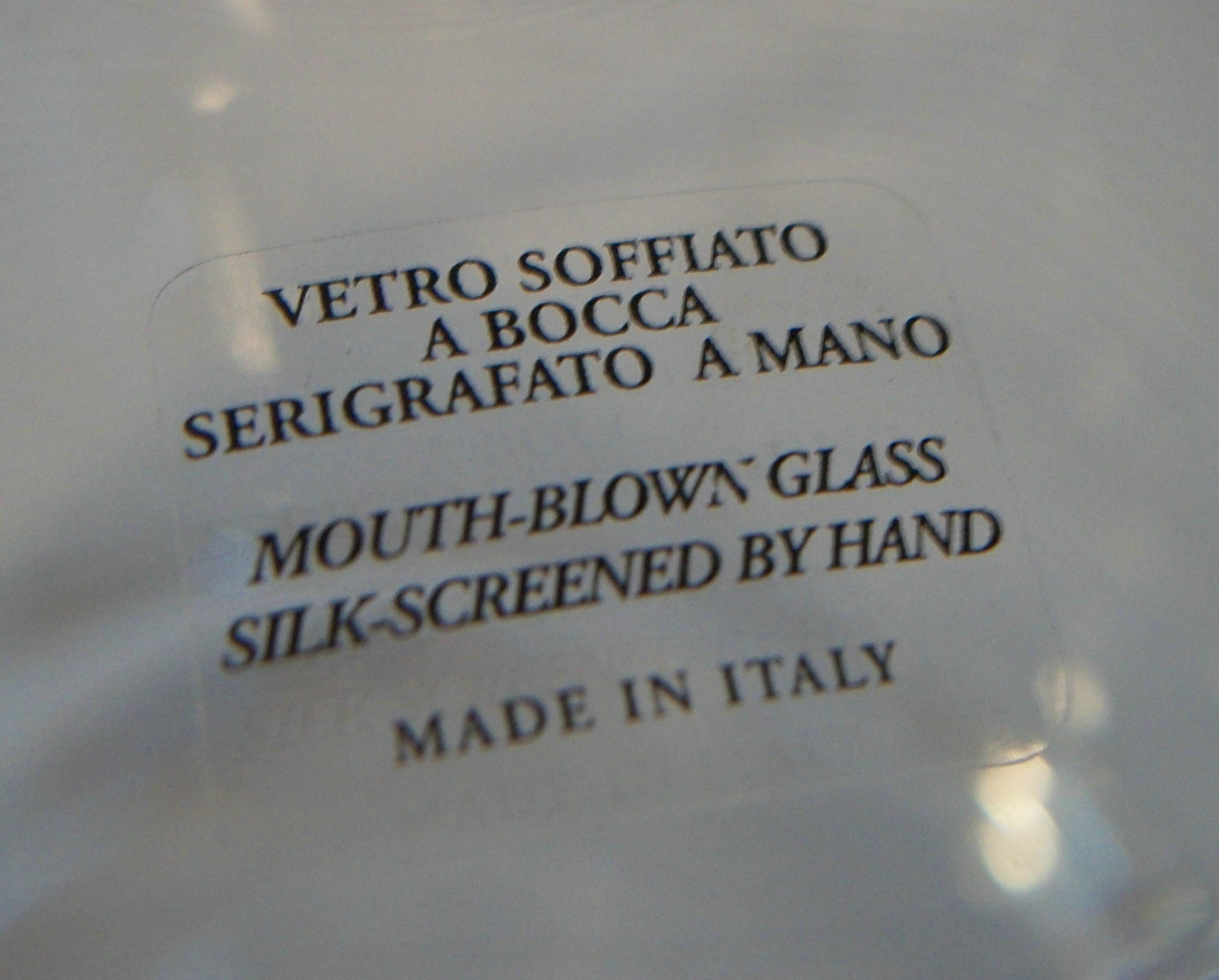 Art Glass SOTTSASS ASSOCIATI for EGIZIA - Hand Made Glass Carafe - Italy - Circa 1990's For Sale