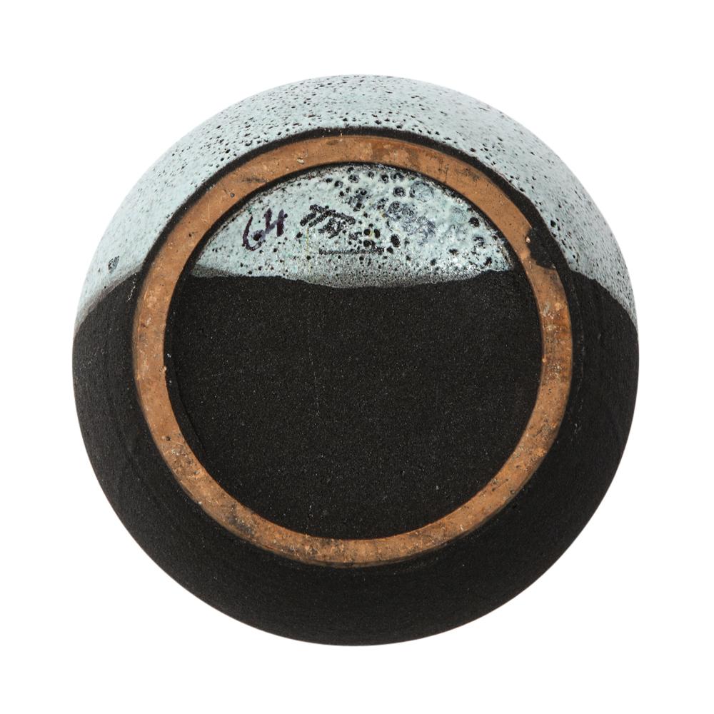Vase Bitossi, céramique, blanc, vert, noir, texturé, signé en vente 5