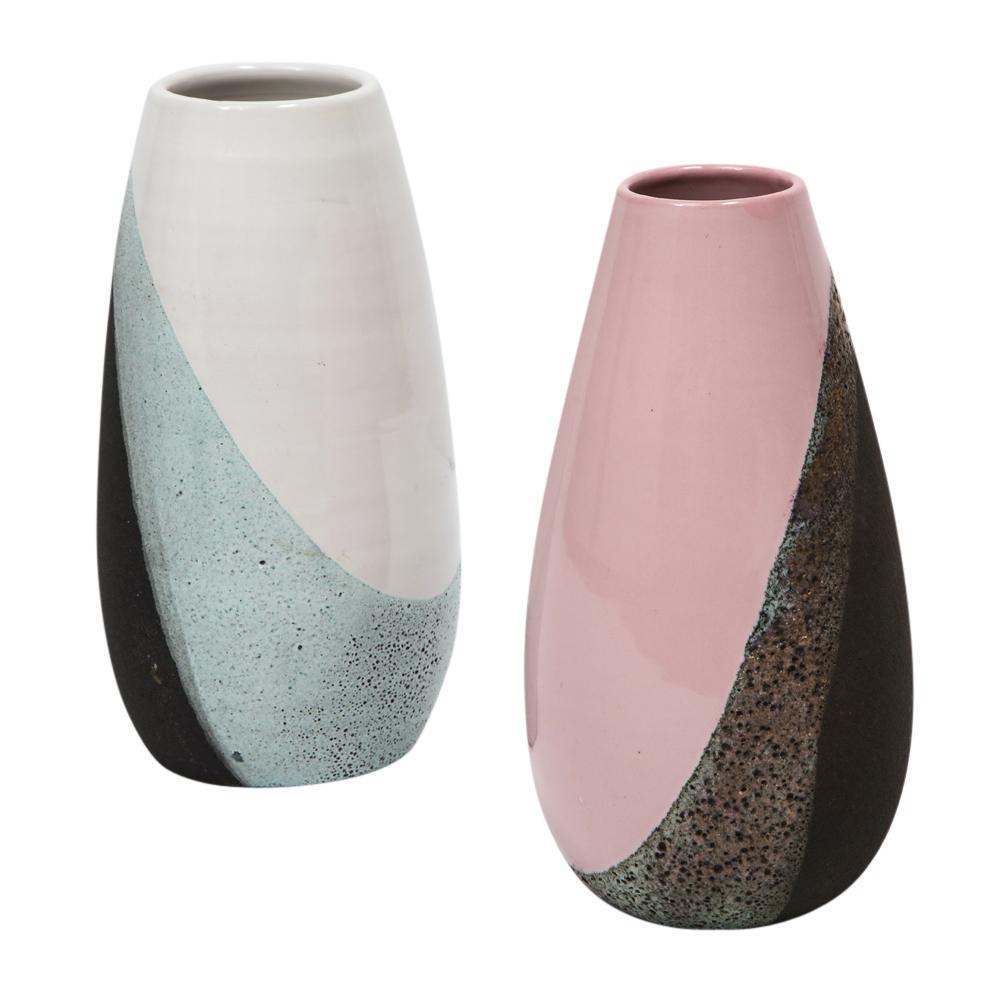 Bitossi Vase, Ceramic, White, Green, Black, Textured, Signed For Sale 8