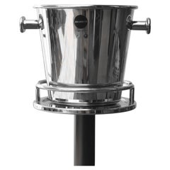 Sottsass Ettore design years '70 for Alessi ice bucket for bottles with column