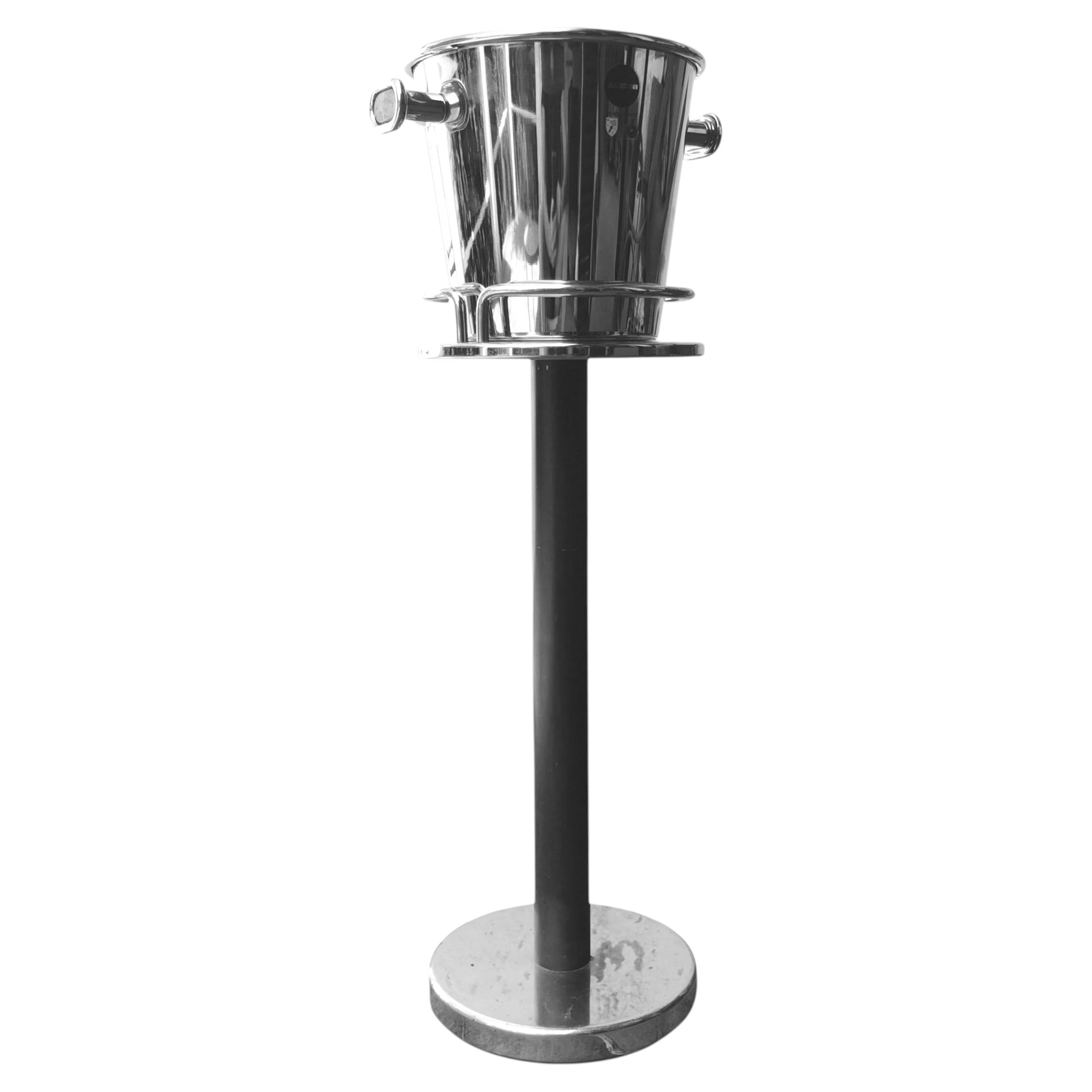Pre-owned Alessi Sottsass Ettore Design Years '70 For Ice Bucket For Bottles With Column In Black