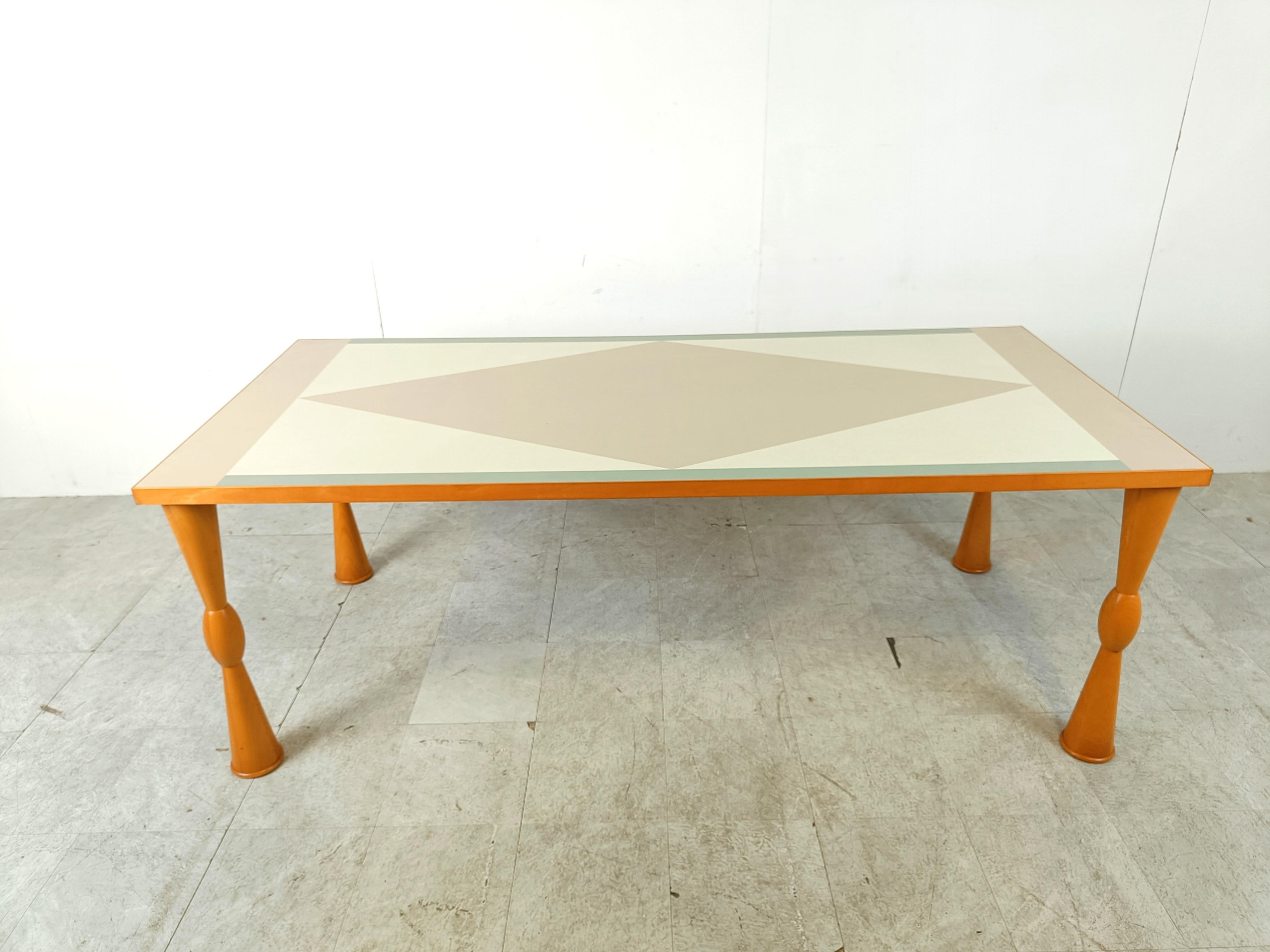 Post-Modern Sottsass “Filicudi” dining table for Zanotta, 1990s For Sale