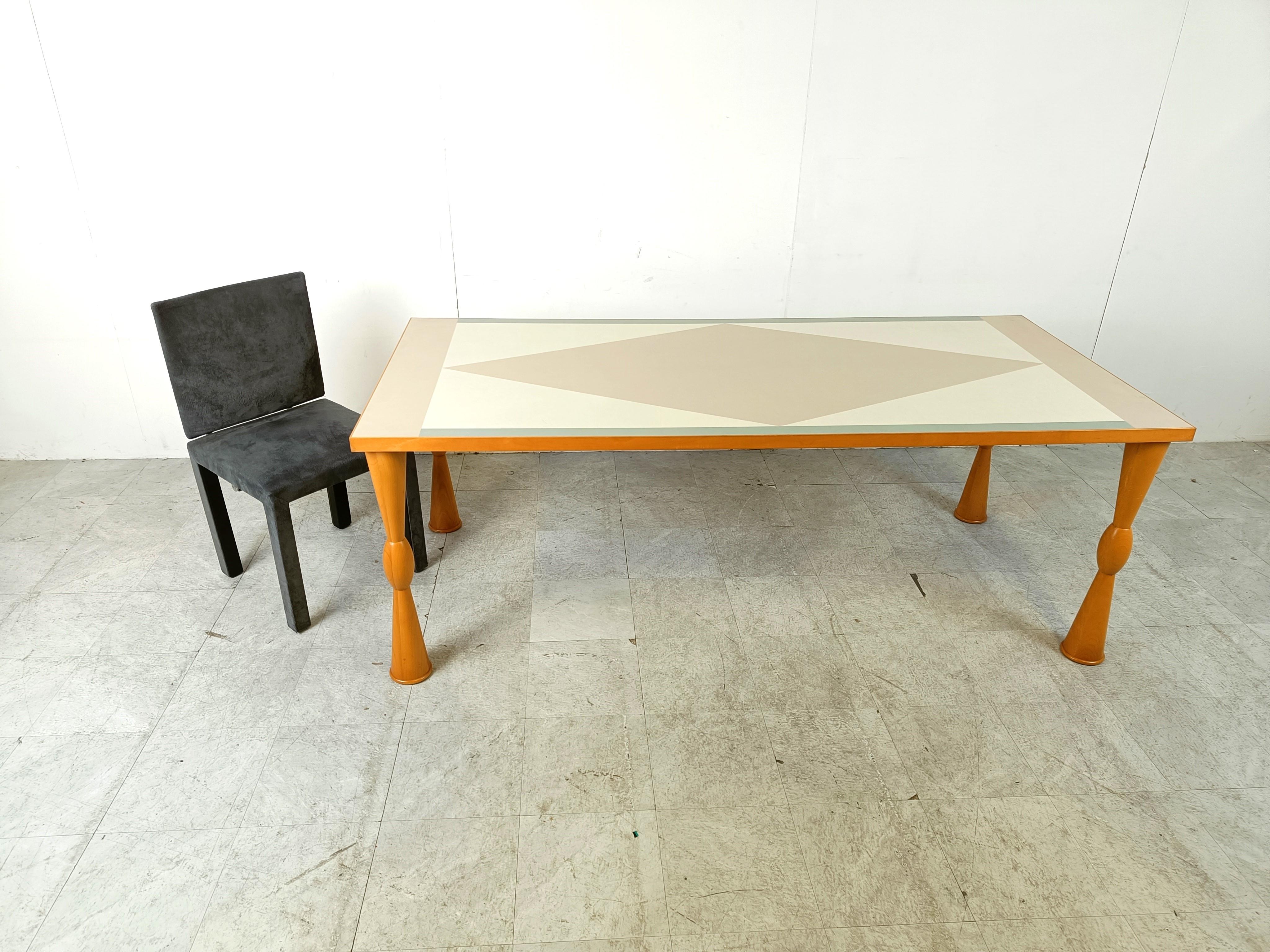 Beech Sottsass “Filicudi” dining table for Zanotta, 1990s For Sale