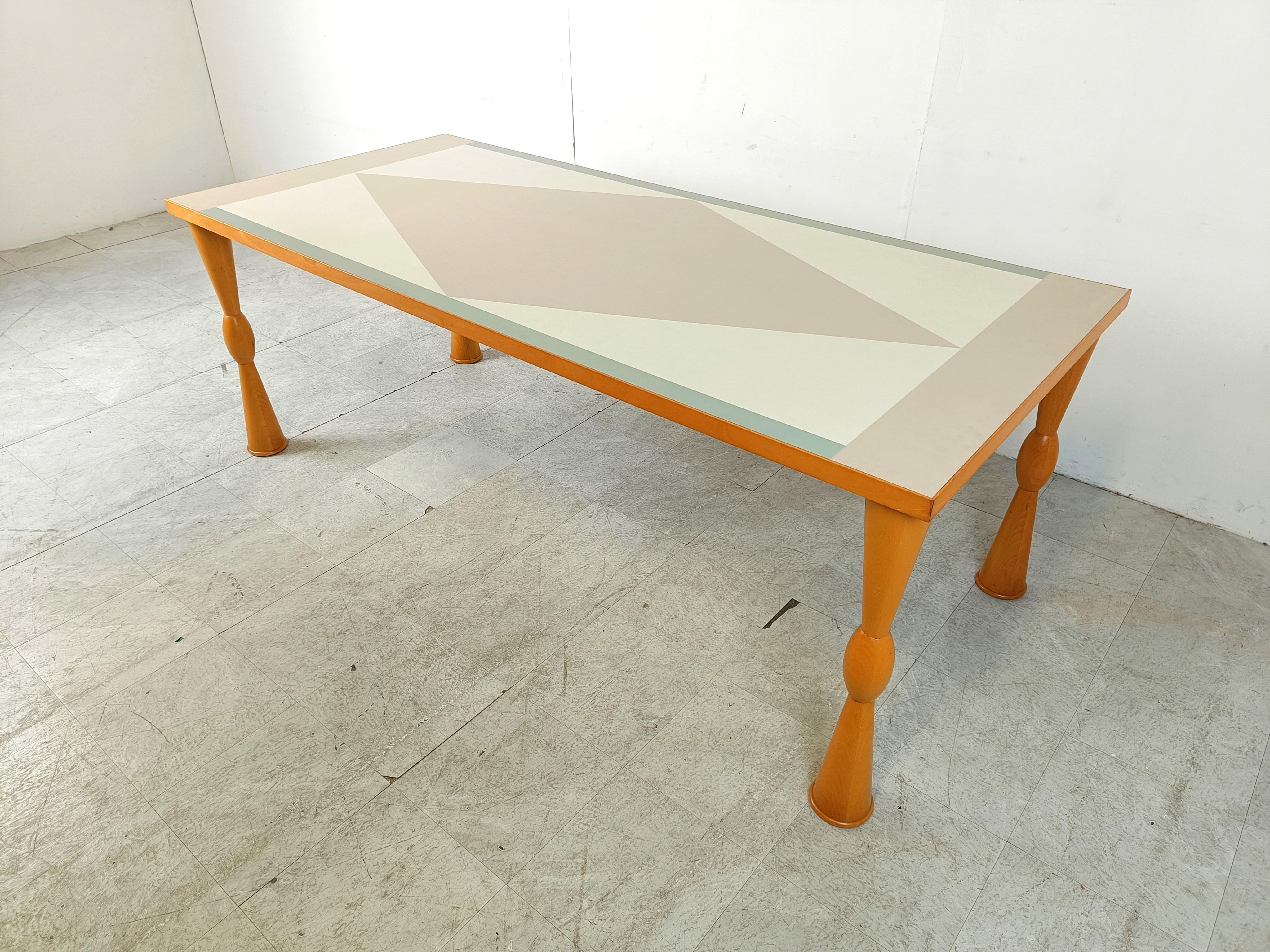 Sottsass “Filicudi” dining table for Zanotta, 1990s For Sale 1