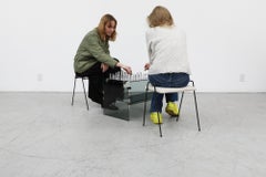 Sottsass Inspired 1970s Smoked Glass Chess Table