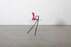 MOD, Ettore Sottsass Inspired, Acrylic Side Table with Black Legs