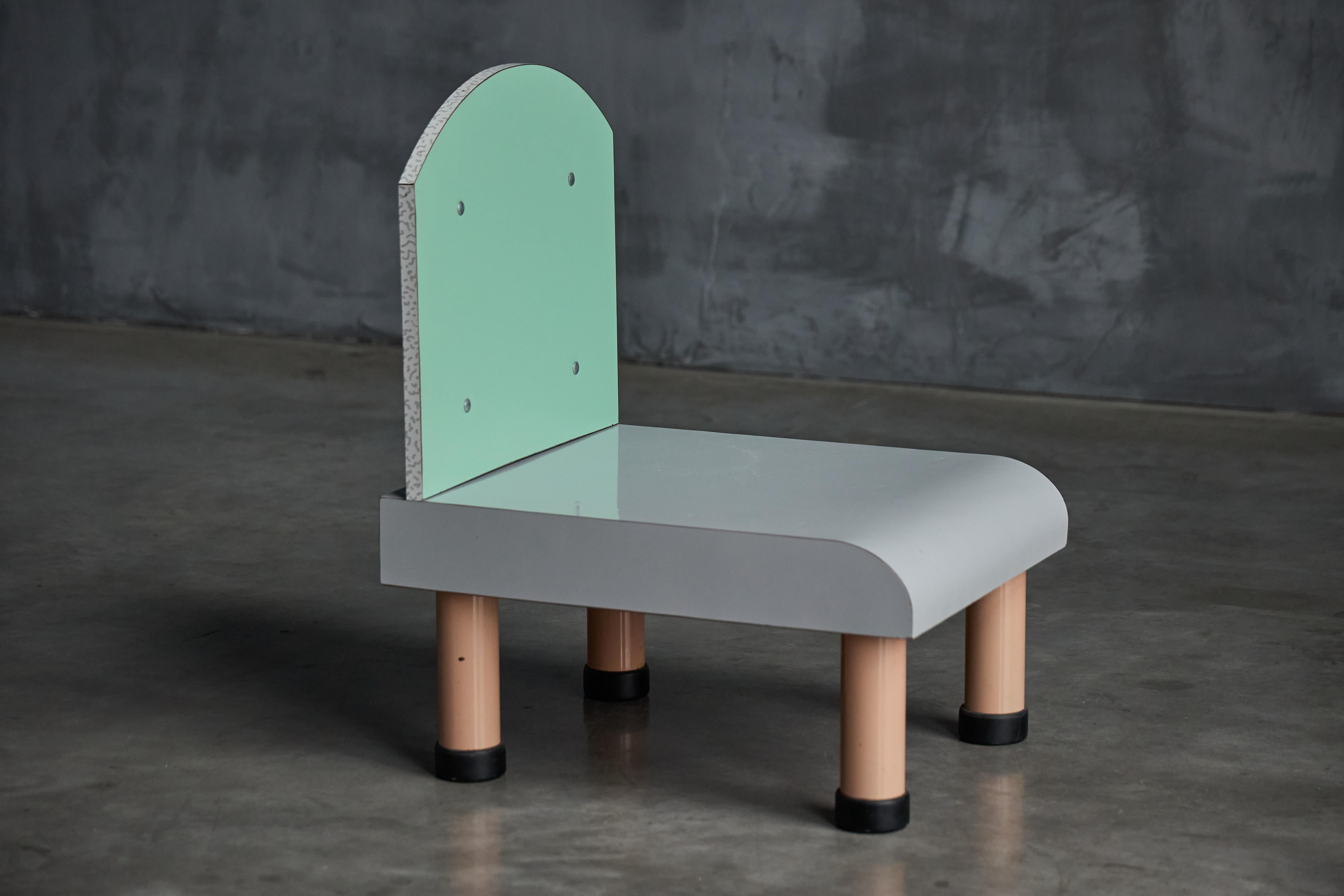 Italian Sottsass Inspired Memphis Milano Chair, Italy, 1980s For Sale