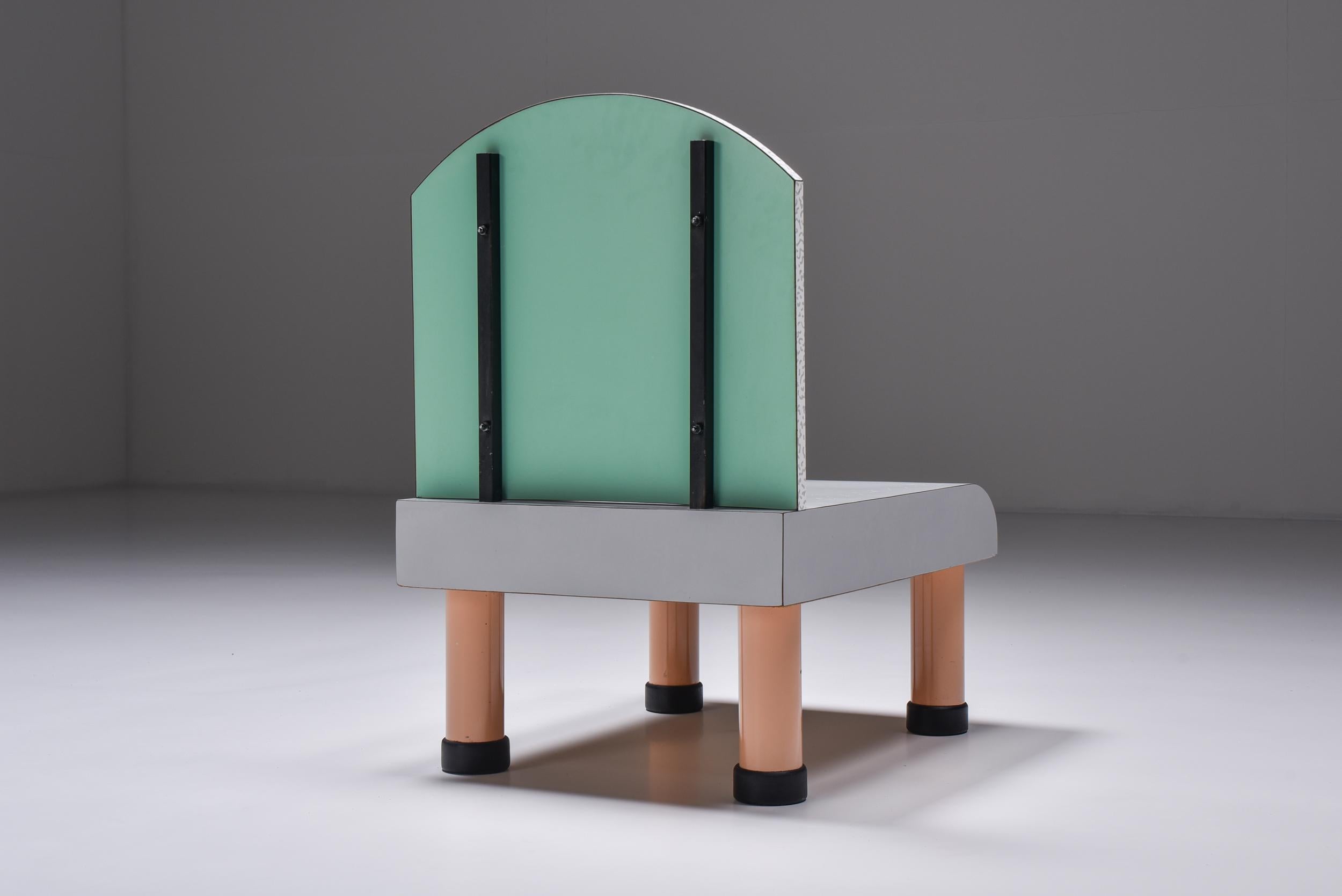 Post-Modern Sottsass Inspired Memphis Milano Chair, Italy, 1980s For Sale