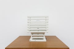 1970s Sottsass Style Modernist Mid-Century White Cube Metal Table or Floor Lamp