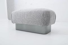 Souffle Pouf Gun Metal Chrome Base Ottoman