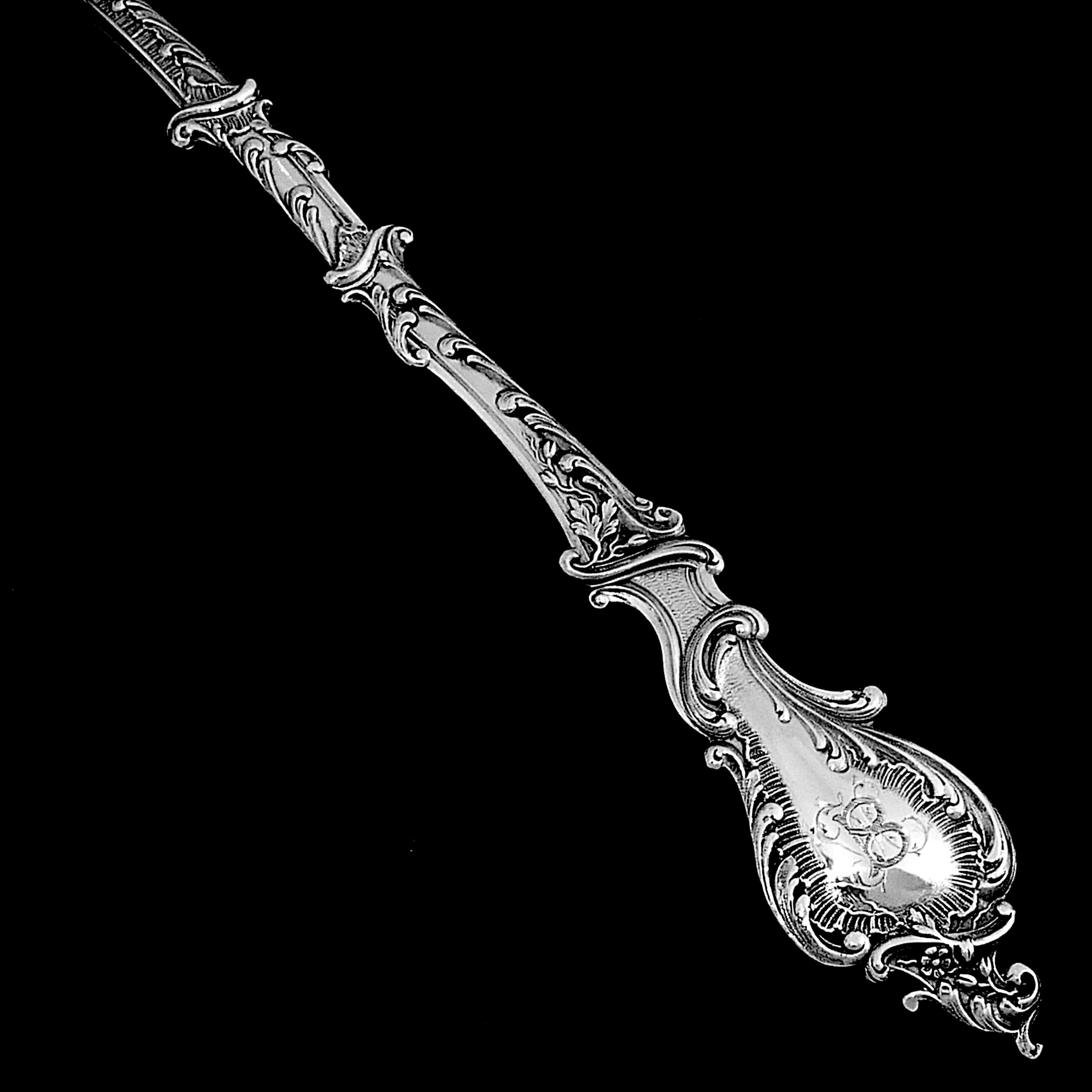 Soufflot French All Sterling Silver Asparagus Pastry Server For Sale 6