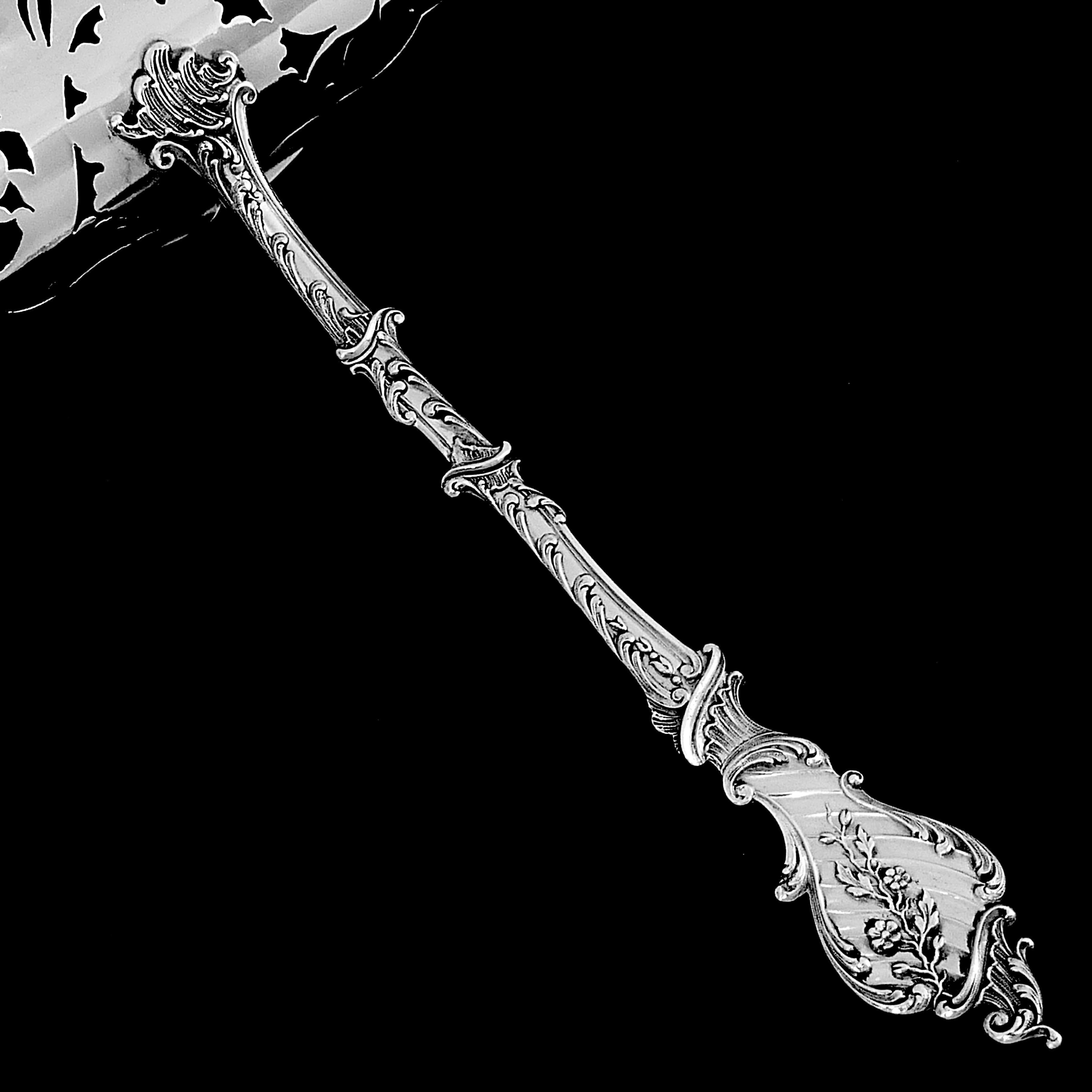Soufflot French All Sterling Silver Asparagus Pastry Server For Sale 1