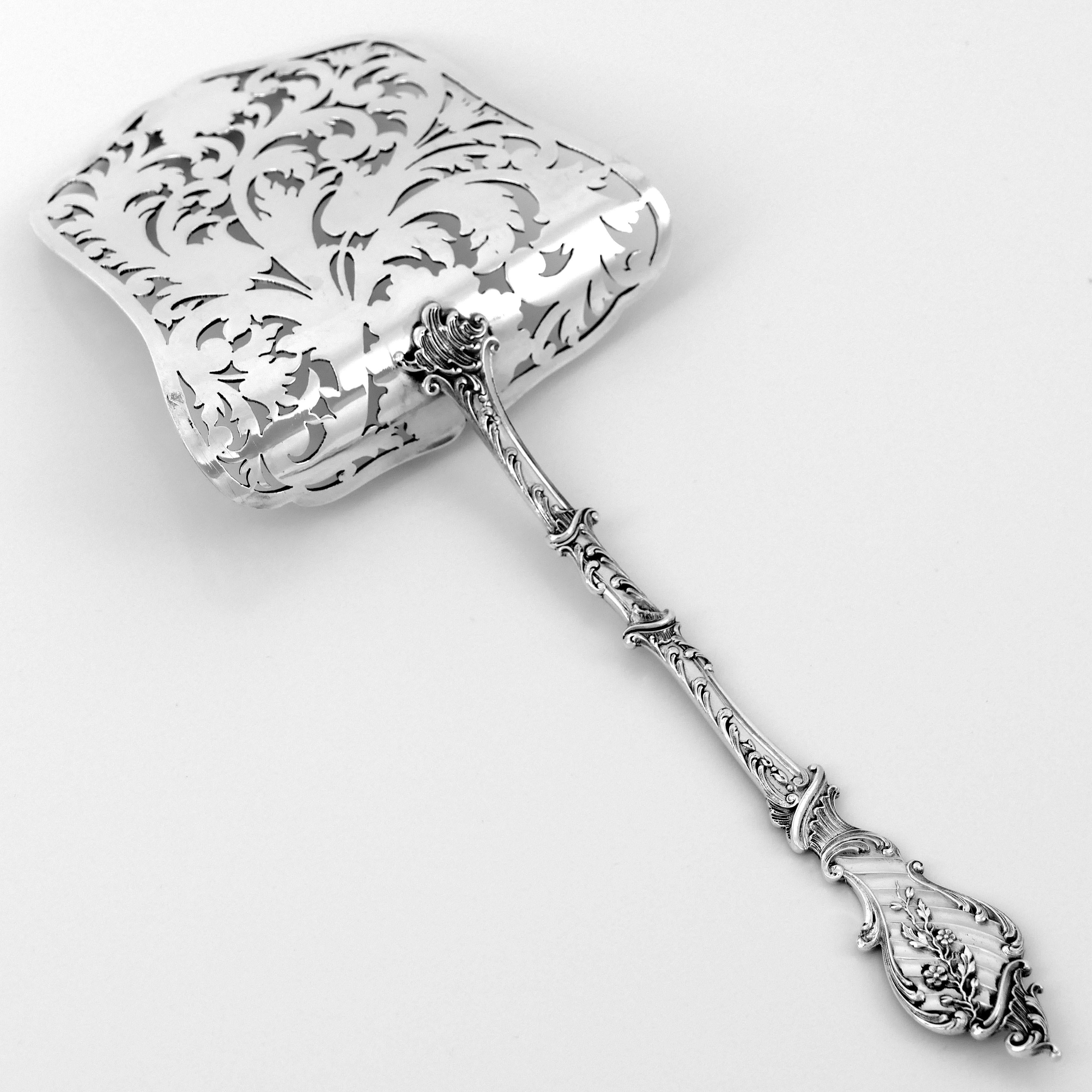 Soufflot French All Sterling Silver Asparagus Pastry Server For Sale 4