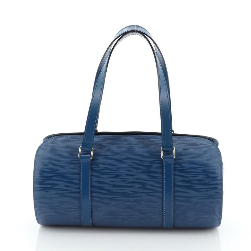 Blue Soufflot Handbag Epi Leather