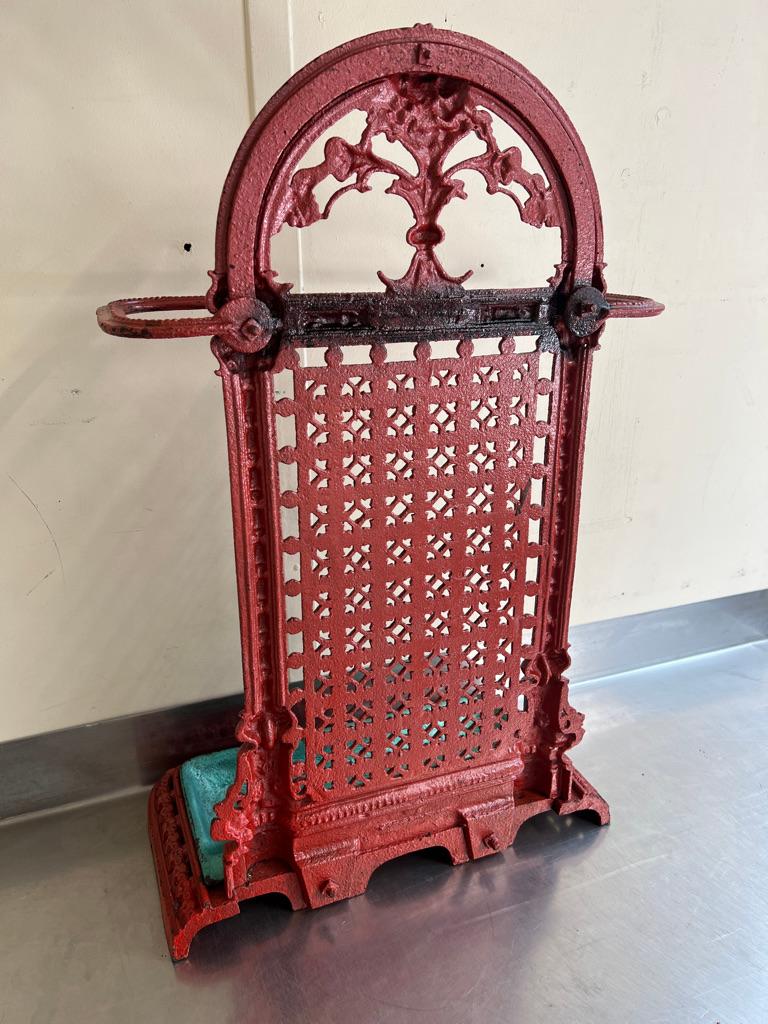 Sought After circa 1880 Vintage Large French Wrought Iron Umbrella Stand For Sale 5