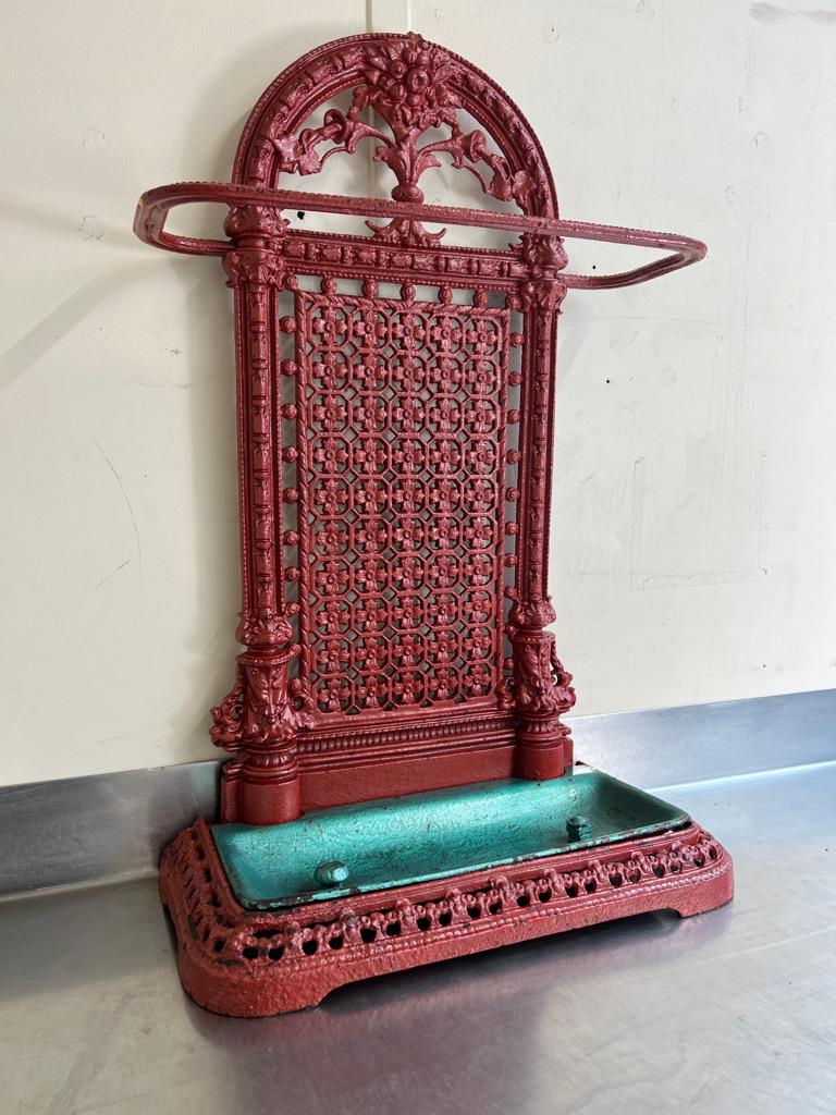 Sought after circa 1880 vintage Large French wrought iron umbrella stand.