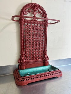 Sought After circa 1880 Vintage Gothic French Wrought Iron Umbrella Stand