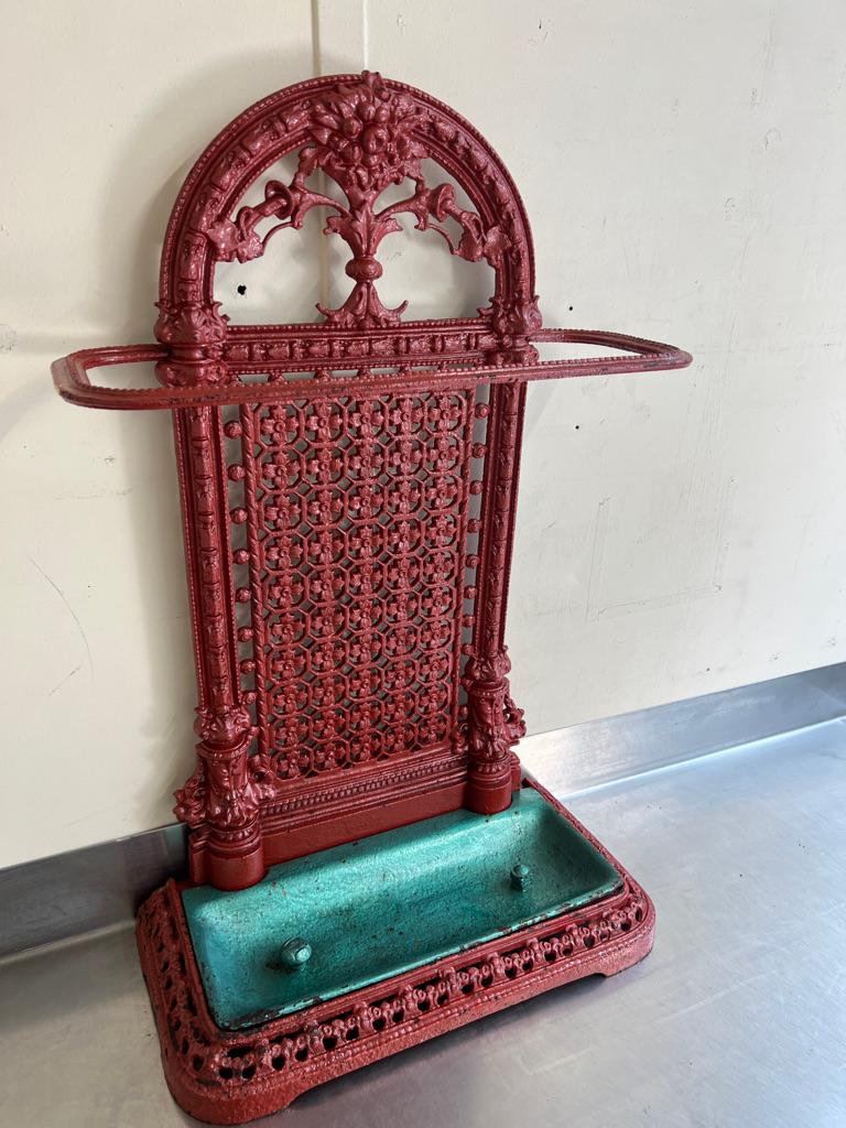 Sought After circa 1880 Vintage Large French Wrought Iron Umbrella Stand For Sale 2