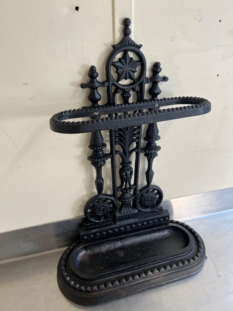 Sought after circa 1910 Edwardian vintage Large English wrought iron umbrella stand.

will be dismantled for shipping, (5 screws to put it back together)