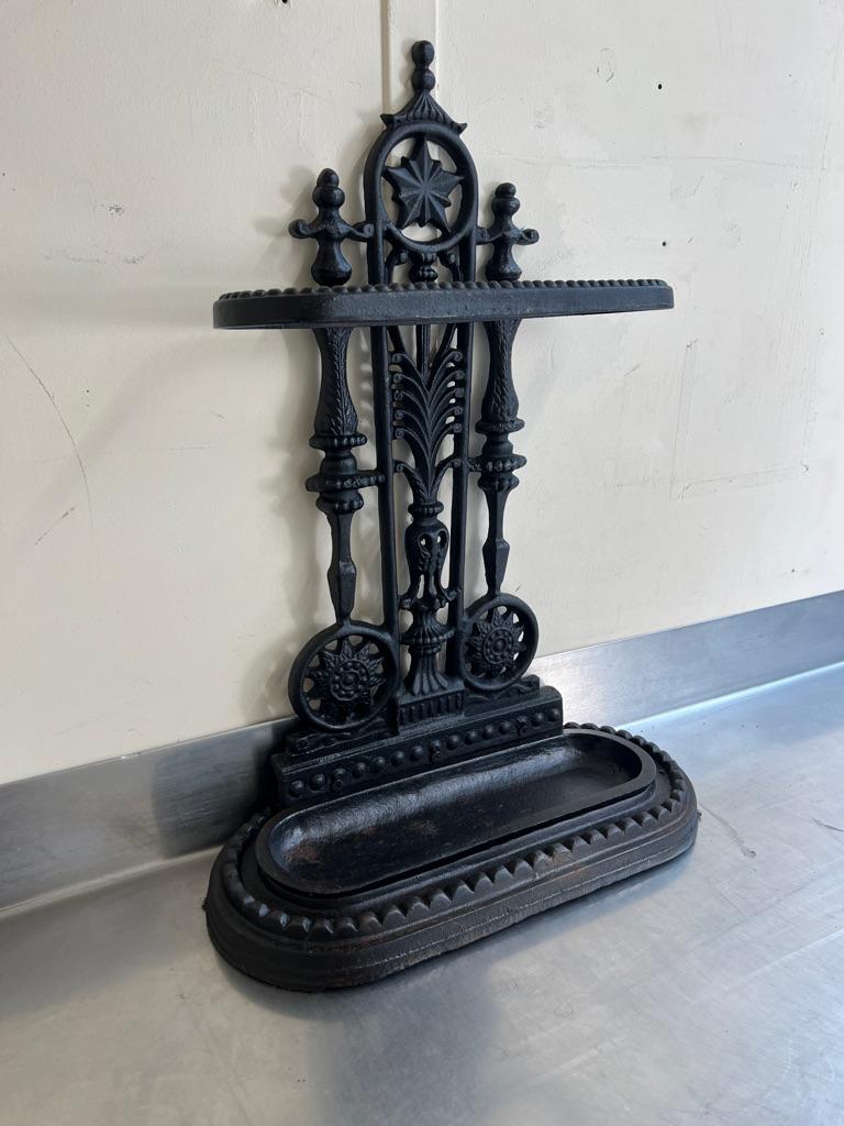 20th Century Sought After circa 1910 Edwardian Vintage Large Wrought Iron Umbrella Stand For Sale