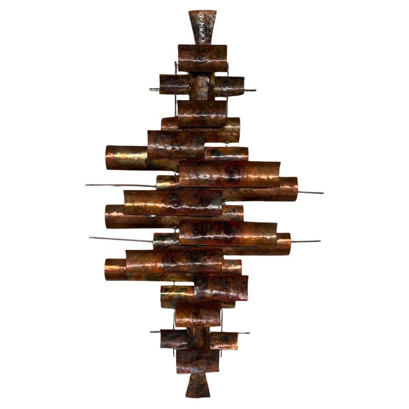 Ricercata scultura da parete in rame Curtis Jere, vintage anni '60